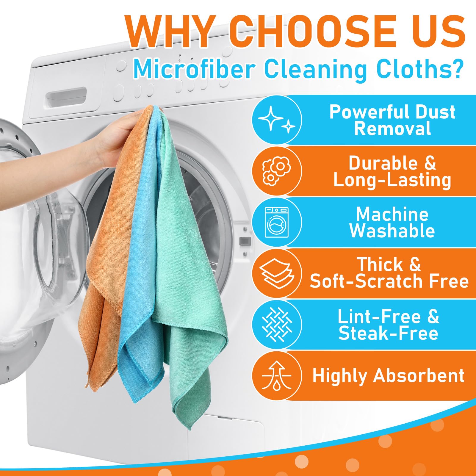 3 Pcs Extra Large Microfiber Cleaning Cloth 30" x 20" Washable Reusable Microfiber Towel Streak Free Lint Free Cloth for Cleaning Home Glass Office Window Bathrooms (3 Count)
