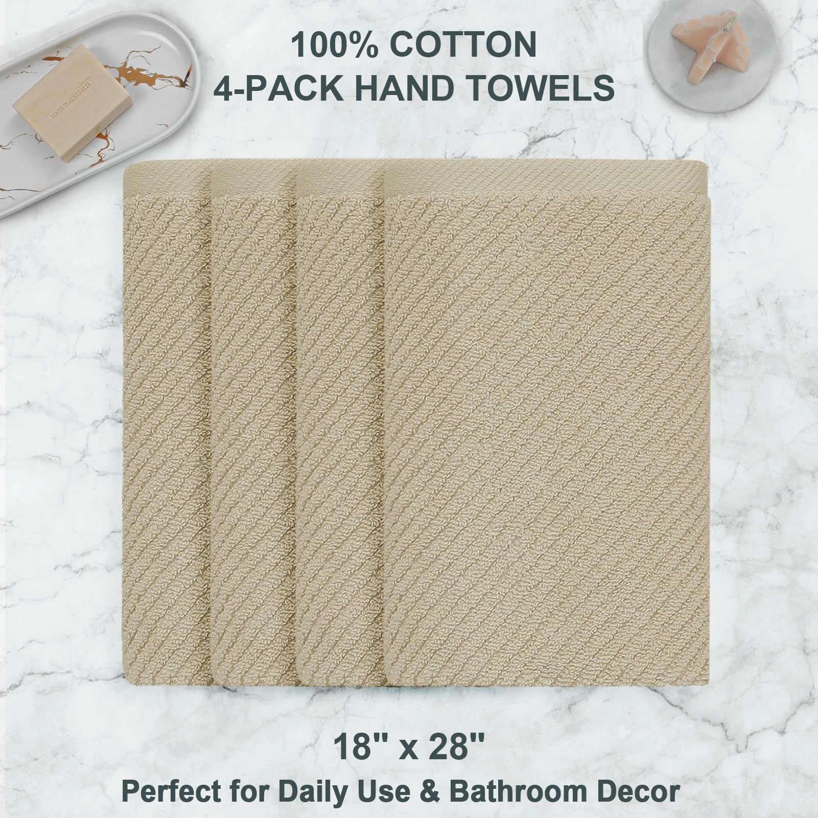 Bathroom Hand Towels 4PC (4 Count)