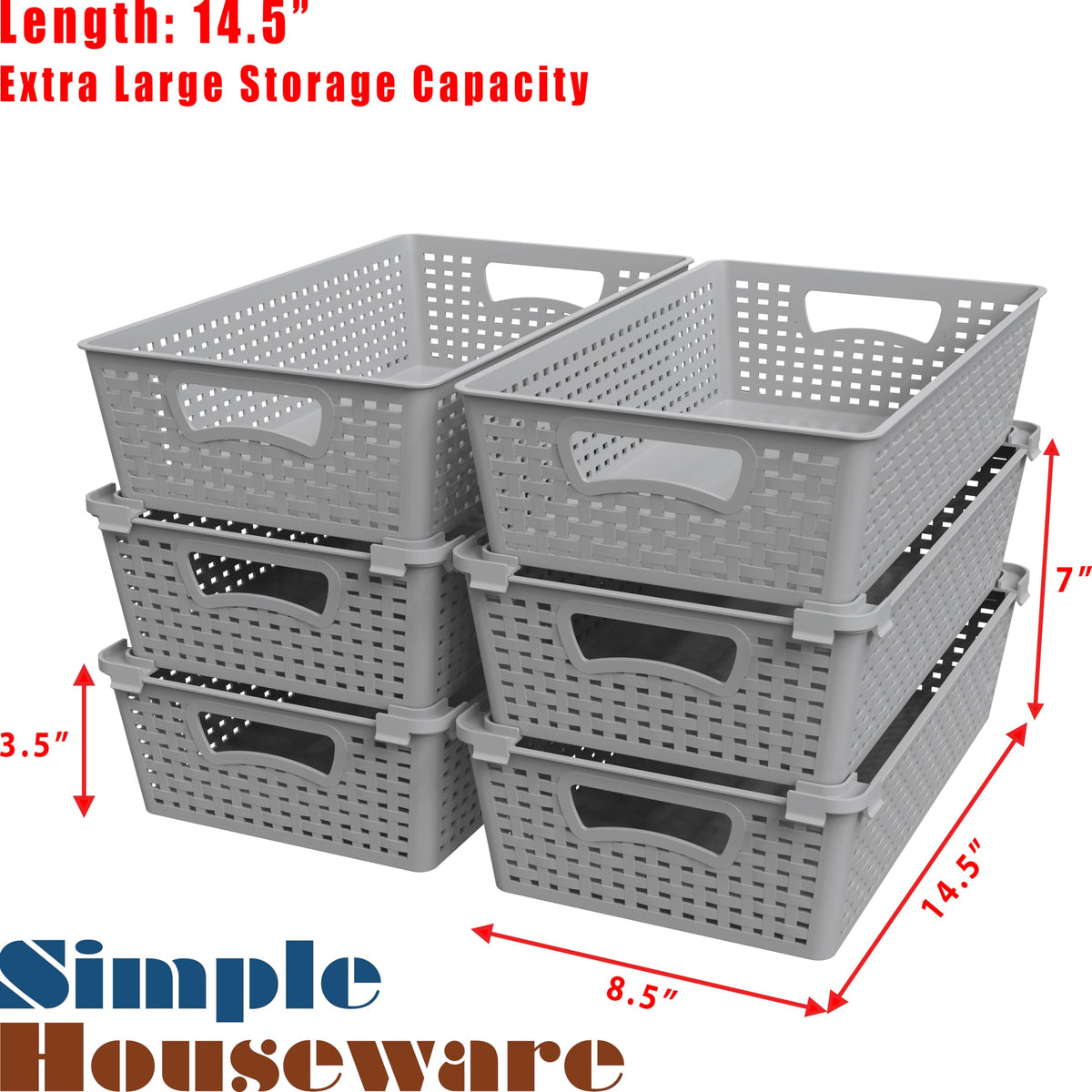 Stackable Plastic Woven Basket Organizer (28 Count)