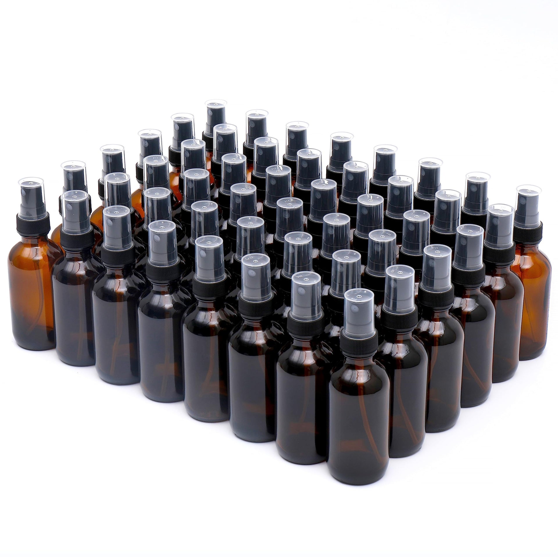Amber Glass Small Spray Bottle 2 oz 48 Packs (48 Count)