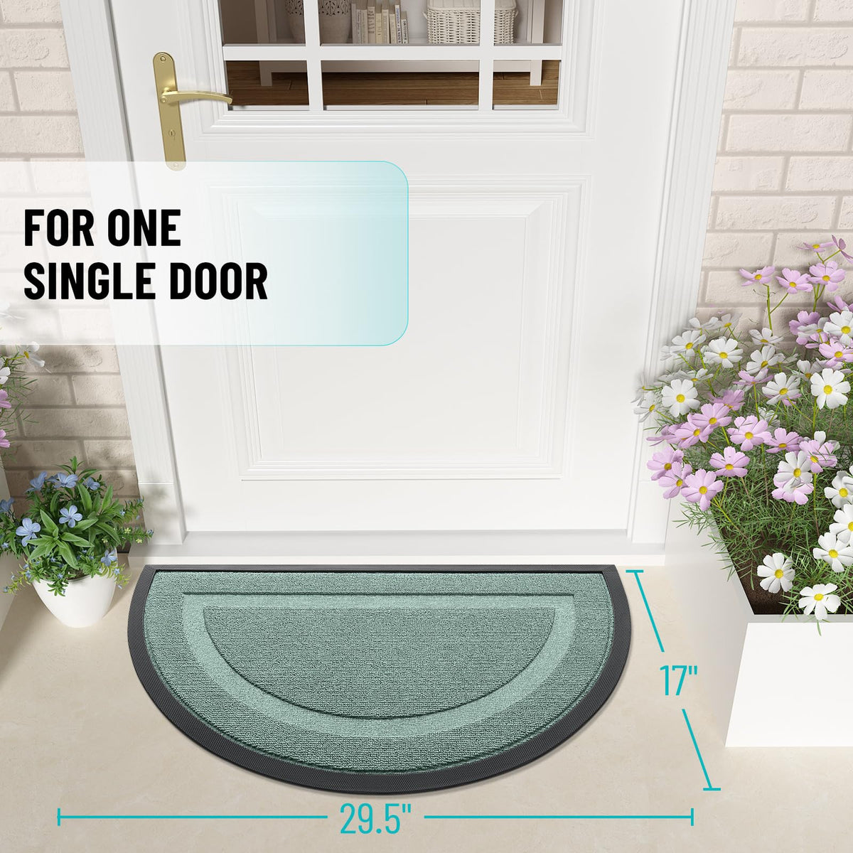 Half Circle Front Door Mat Outside 29.5x17 All