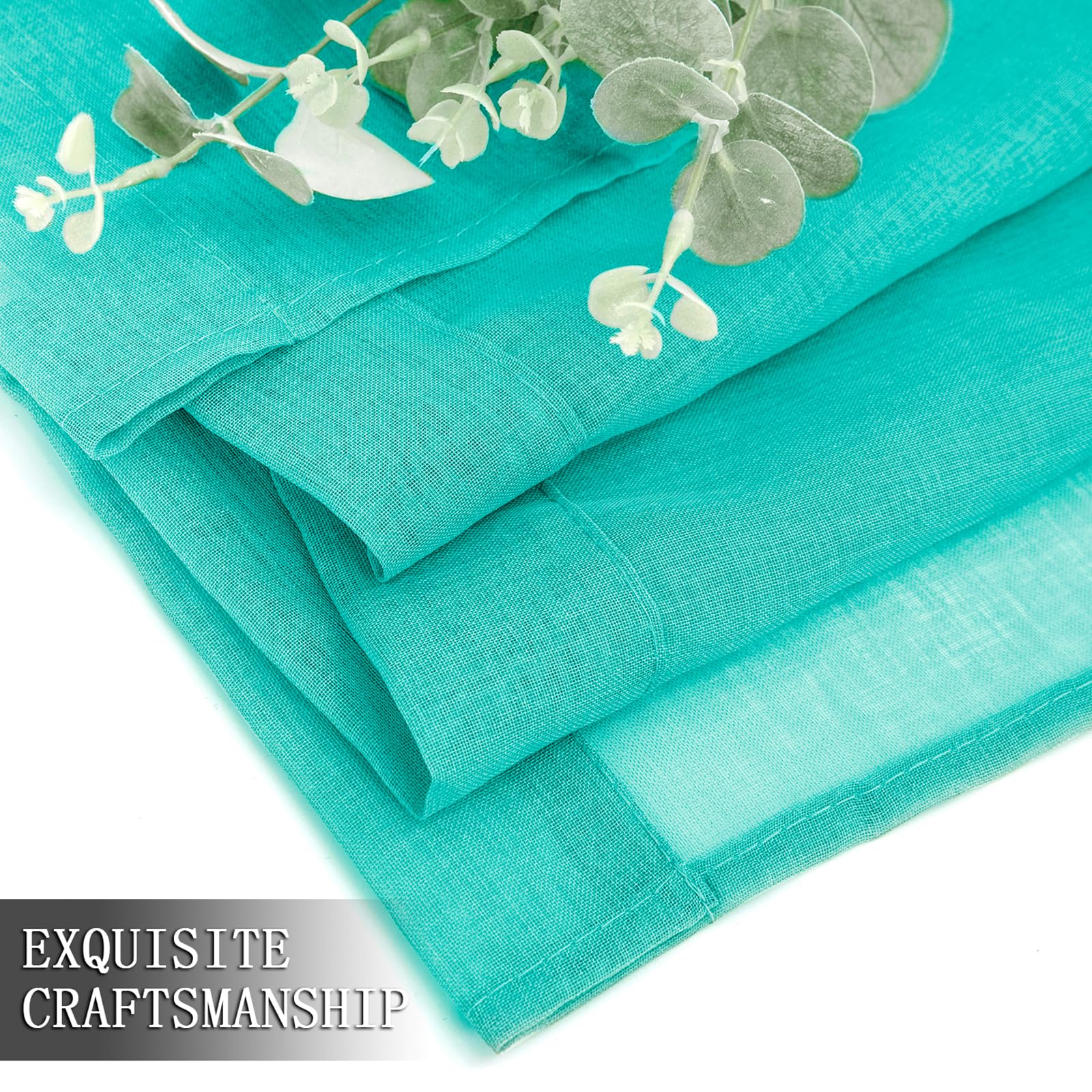 Sheer Curtains Bedroom Linen Textured Curtain Sheers Light Filtering Voile Rod Pocket Curtains for Living Room (2 Count)