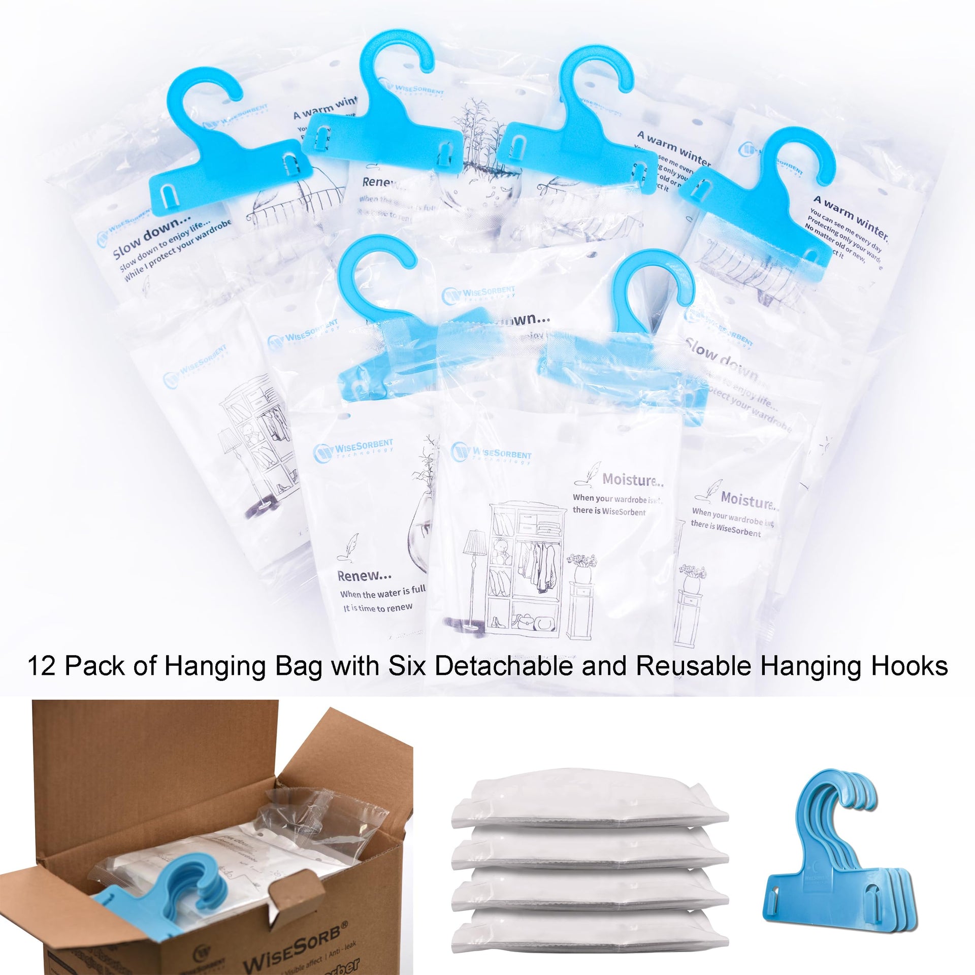 12 Pack Moisture Absorbers Packets (7.0548 Ounce)