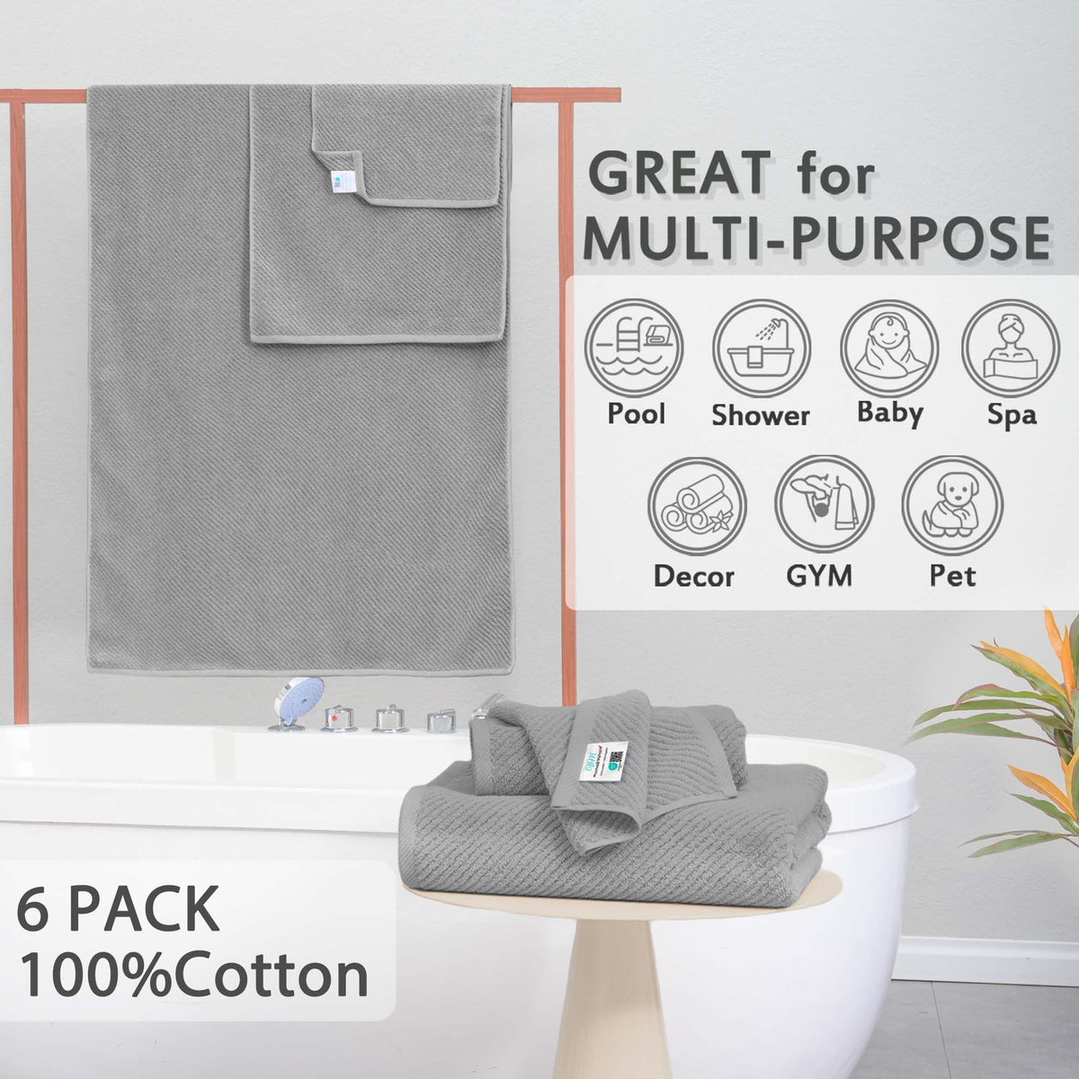 6PC Towel Set (6 Count)