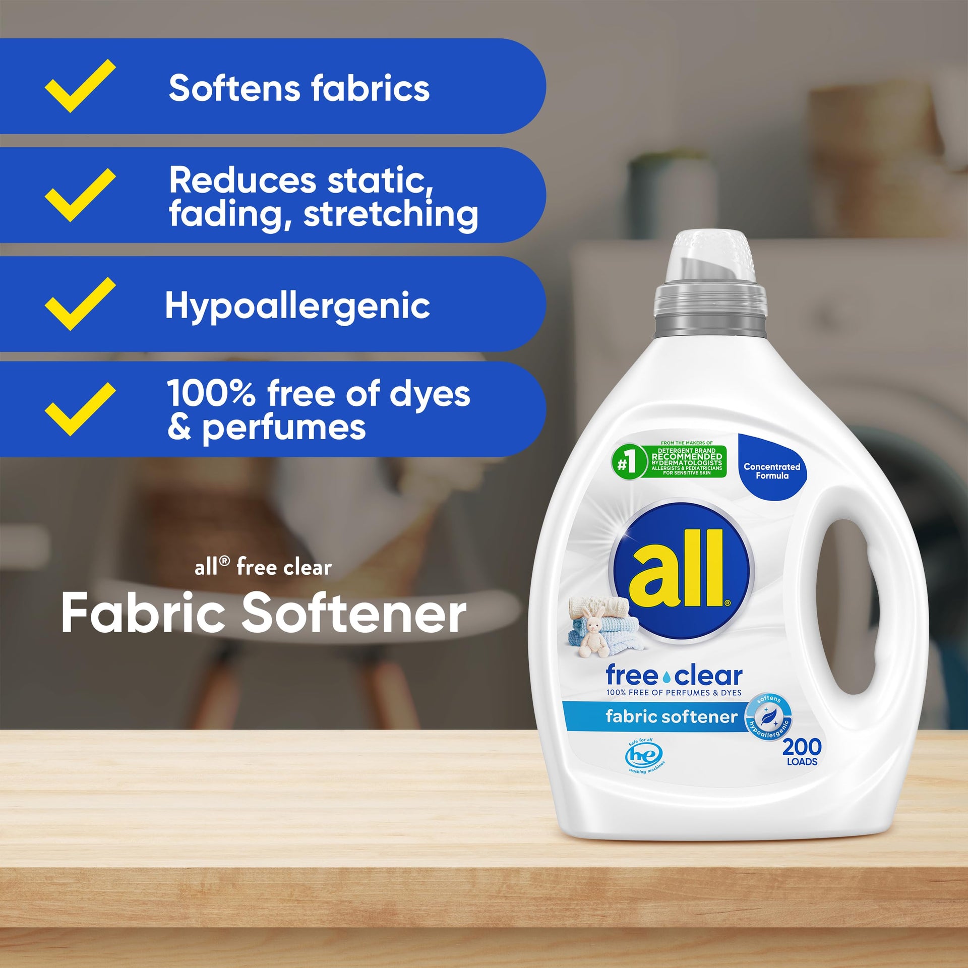Free Clear Liquid Fabric Softener for Sensitive Skin (80 Fl Oz)