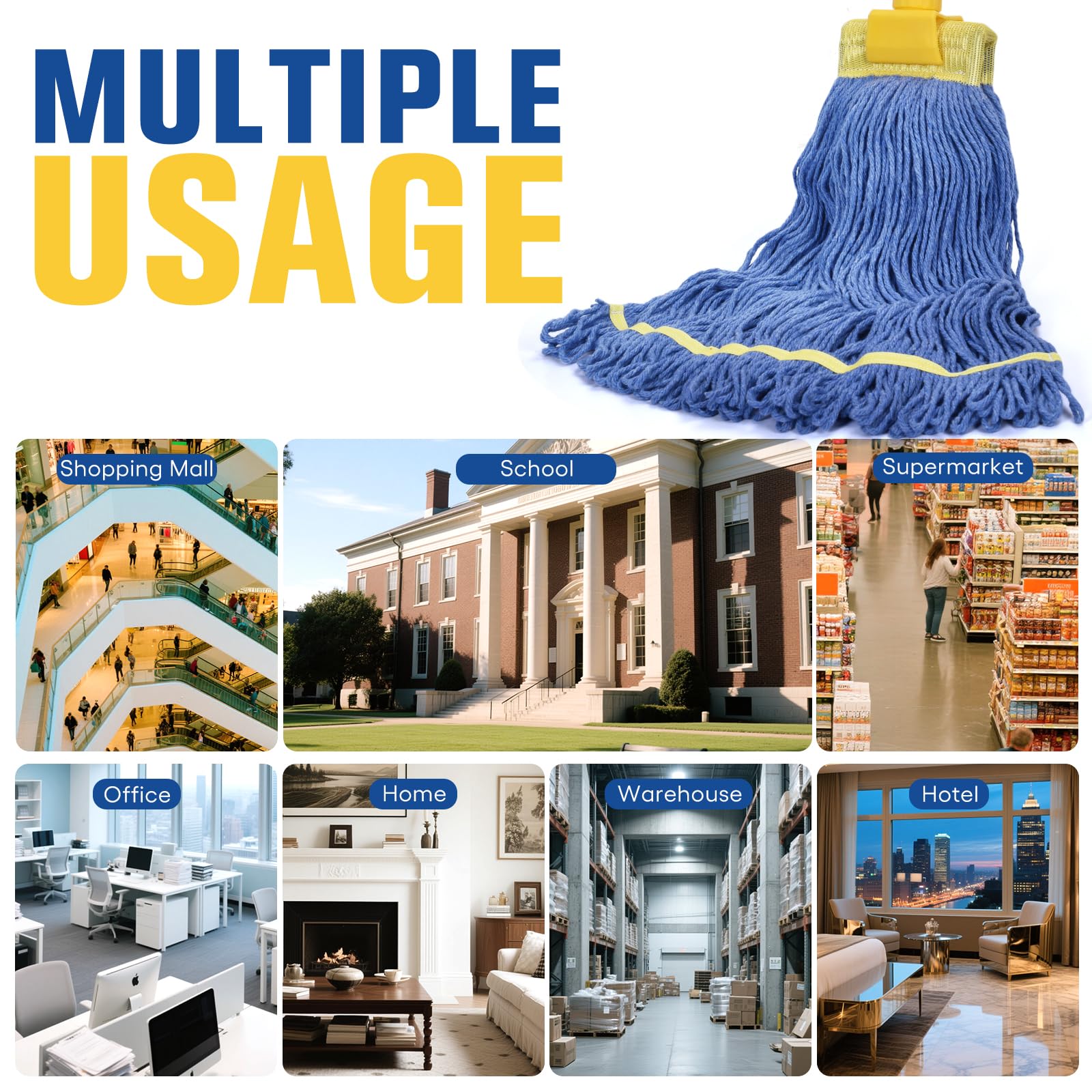Matthew Cleaning Commercial Mop Head Replacement (6 Count)