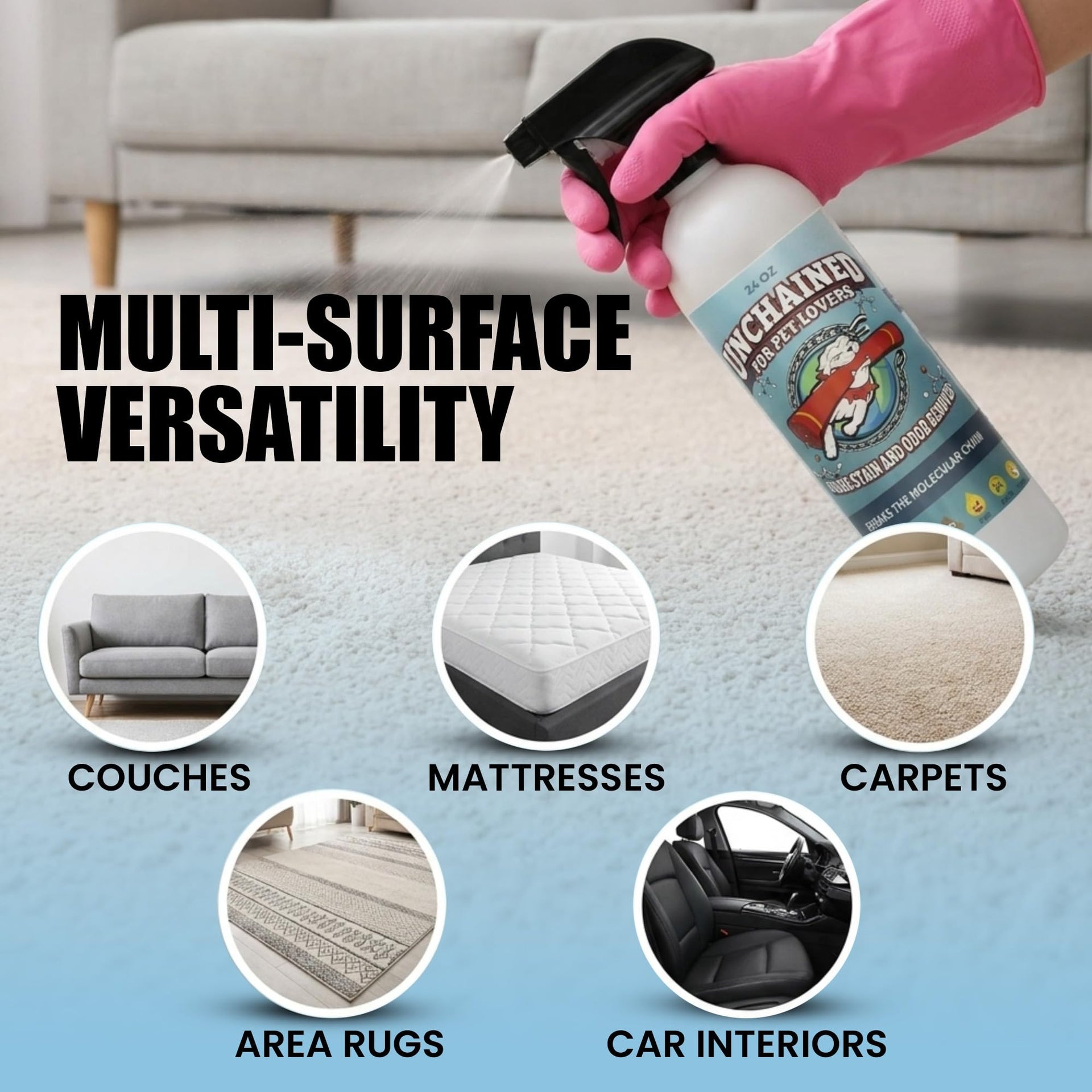 Unchained Pet Stain And Odor Remover Spray (144 Ounce)
