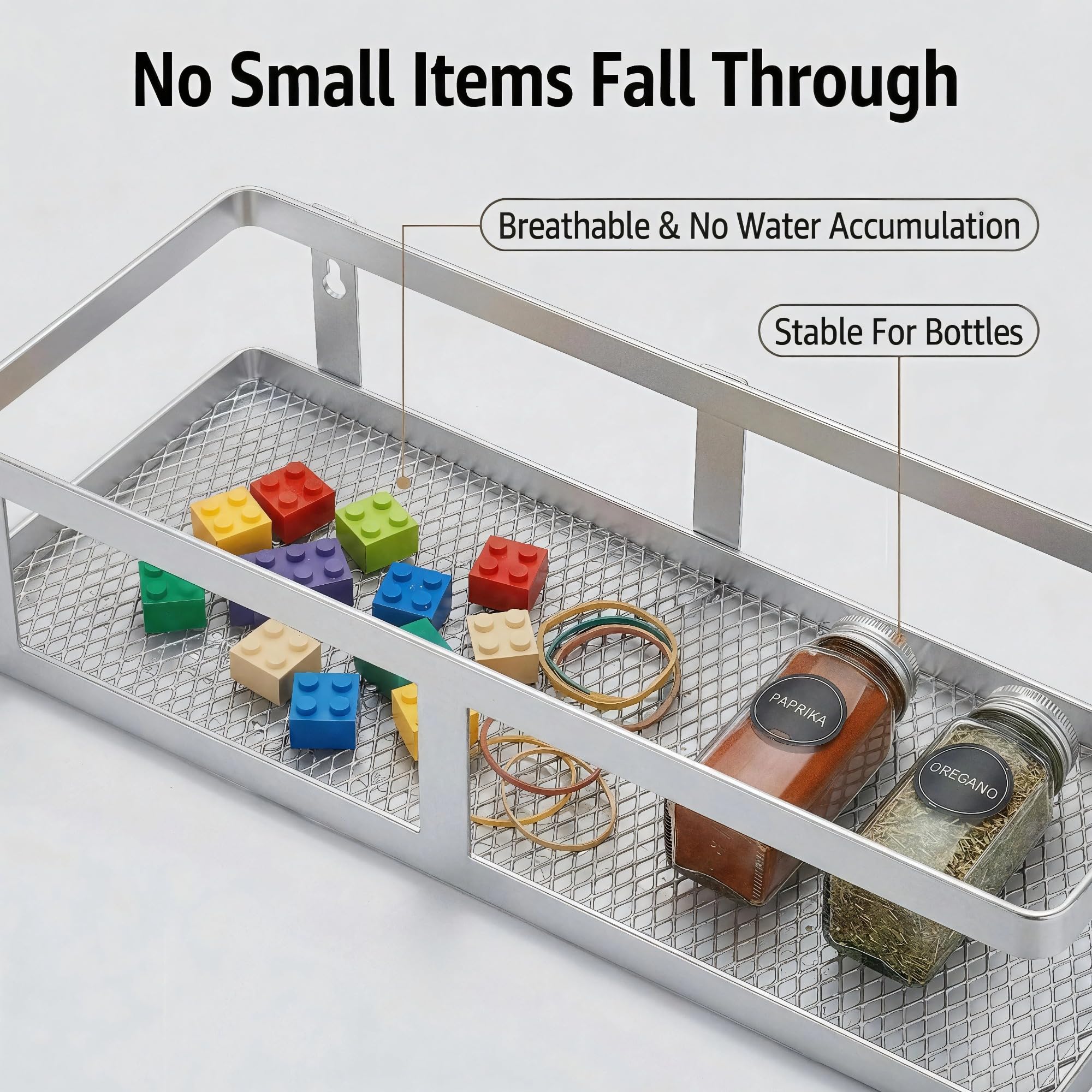 2 Pack Minimalist Shower Caddy Wall Mount (2 Count)