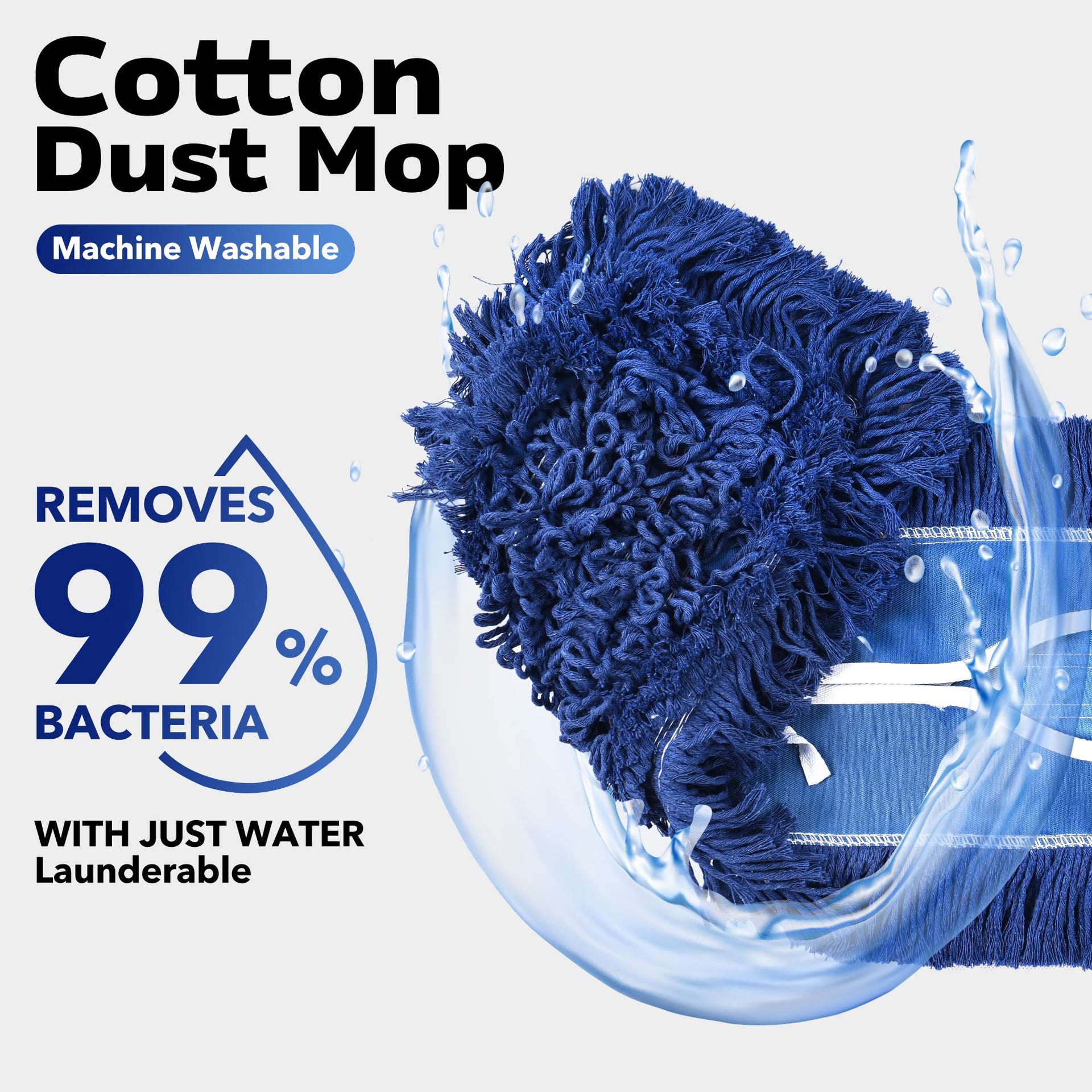Matthew Cleaning 24'' Industrial Strength Cotton Dust Mop Refill Washable Replacement Heads for Residential & Commercial Use Fit Standard Dust Mop Frames (3 Count) - ModHome Supplies