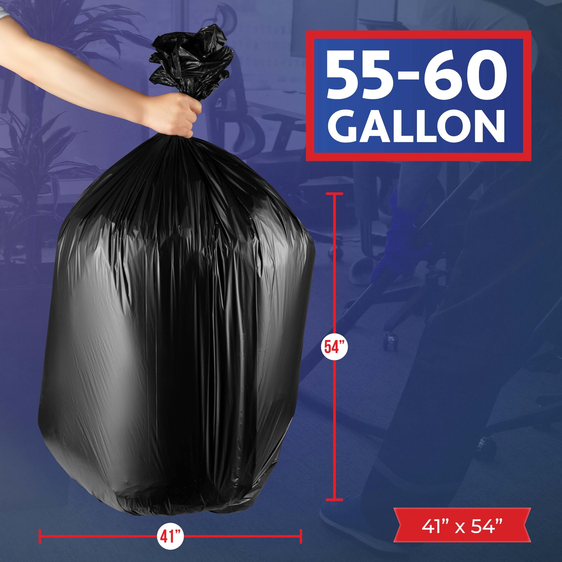 55 60 Gallon Trash Bags Heavy Duty (150 Count)