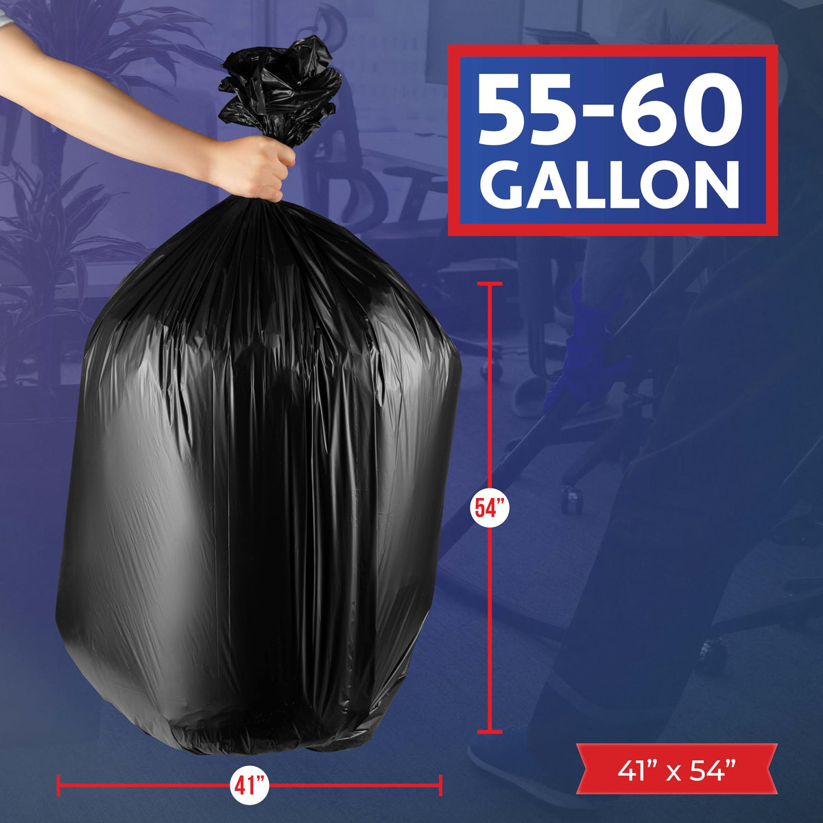 55 60 Gallon Trash Bags Heavy Duty (150 Count)
