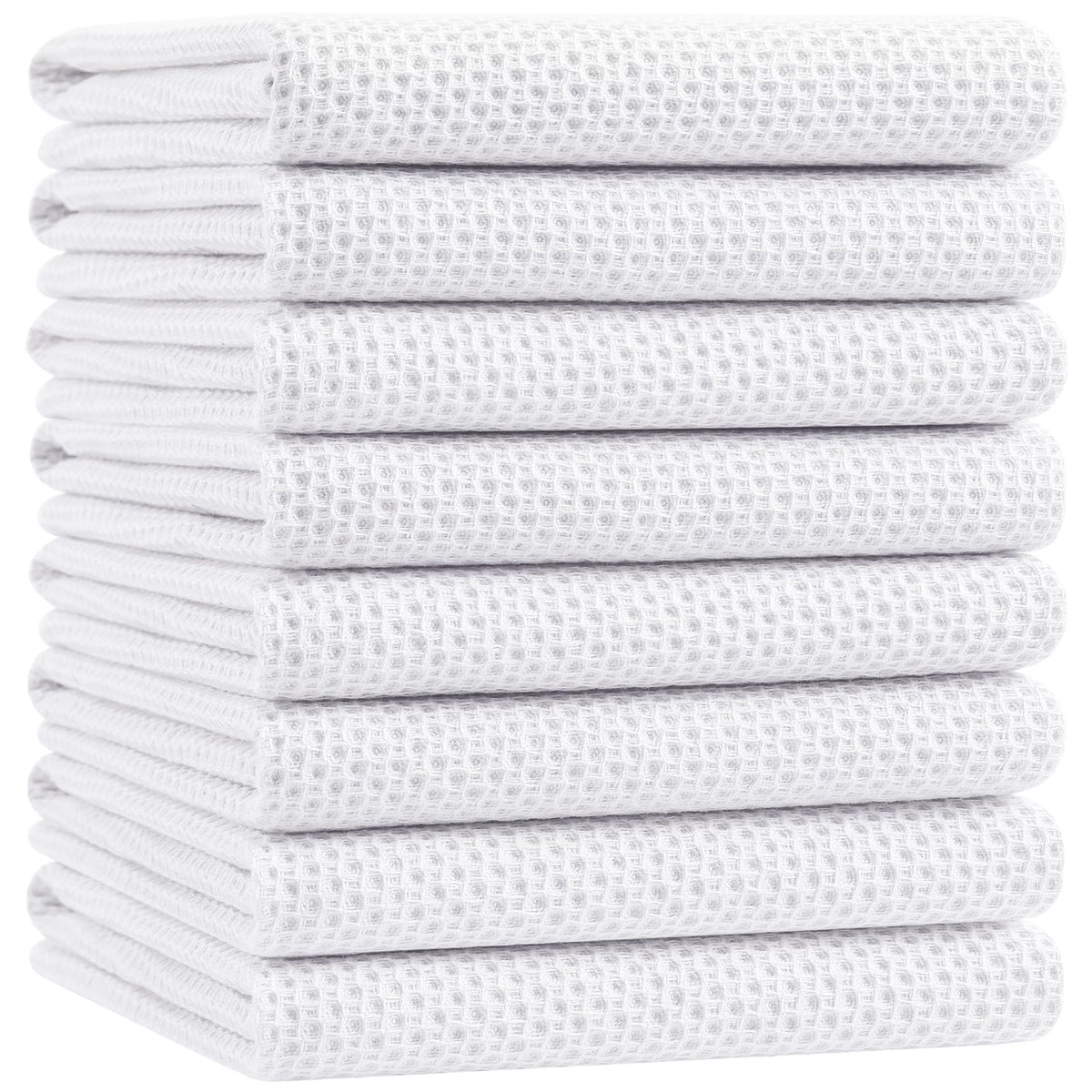 100% Cotton Oversized Waffle Weave Kitchen Towels 8 (8 Count)