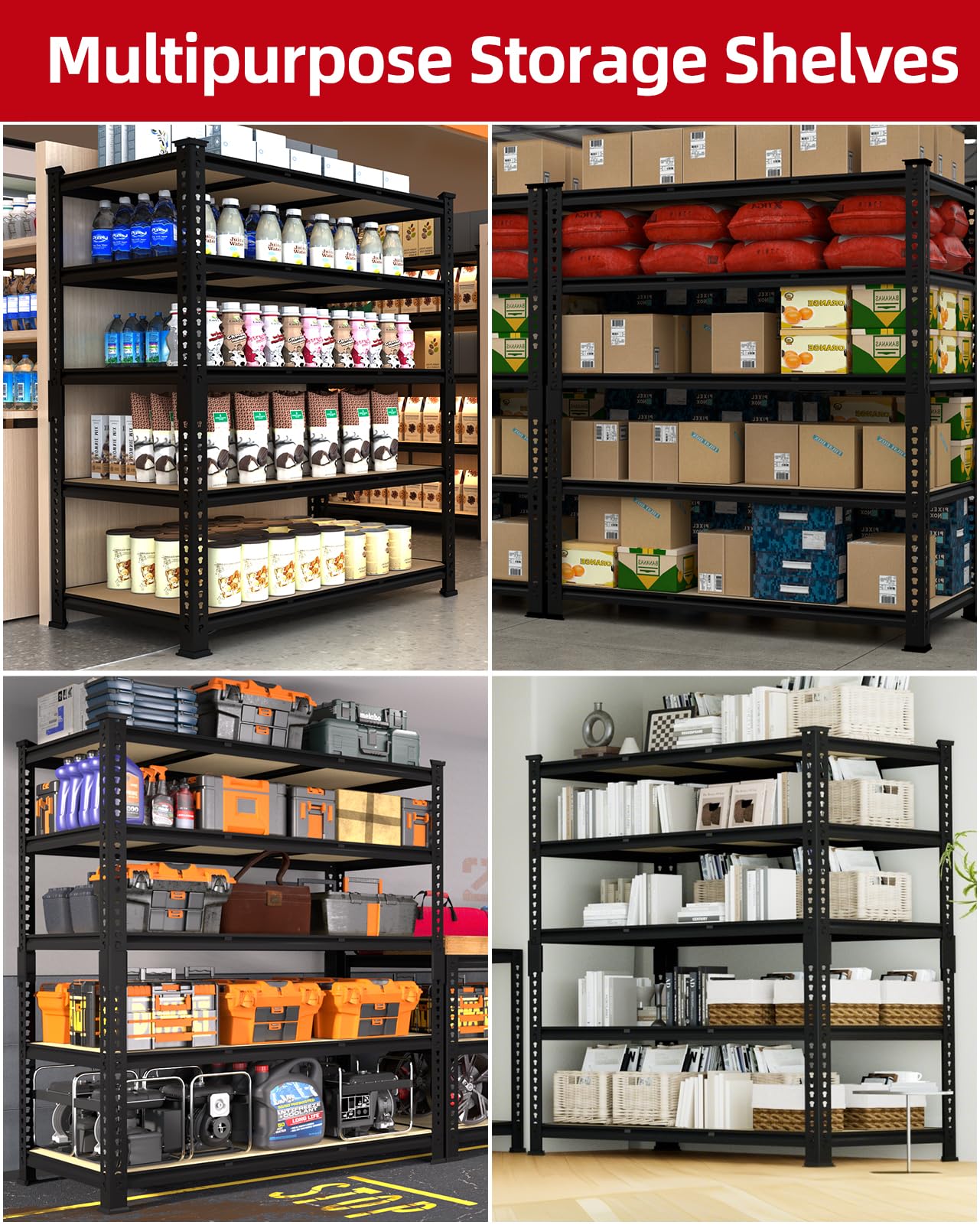 5 Tier Garage Storage Shelves (2 Count)