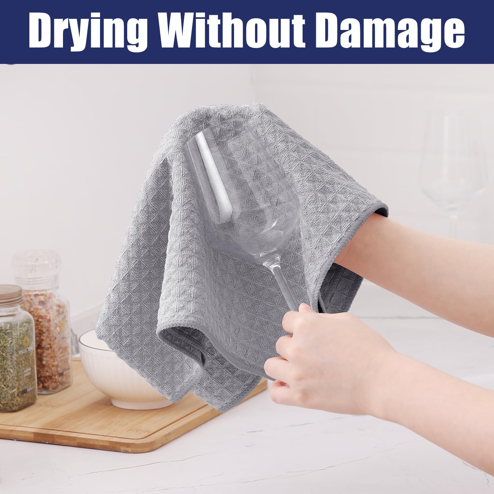 Microfiber Kitchen Towels and Dishcloths Sets (8 Count)