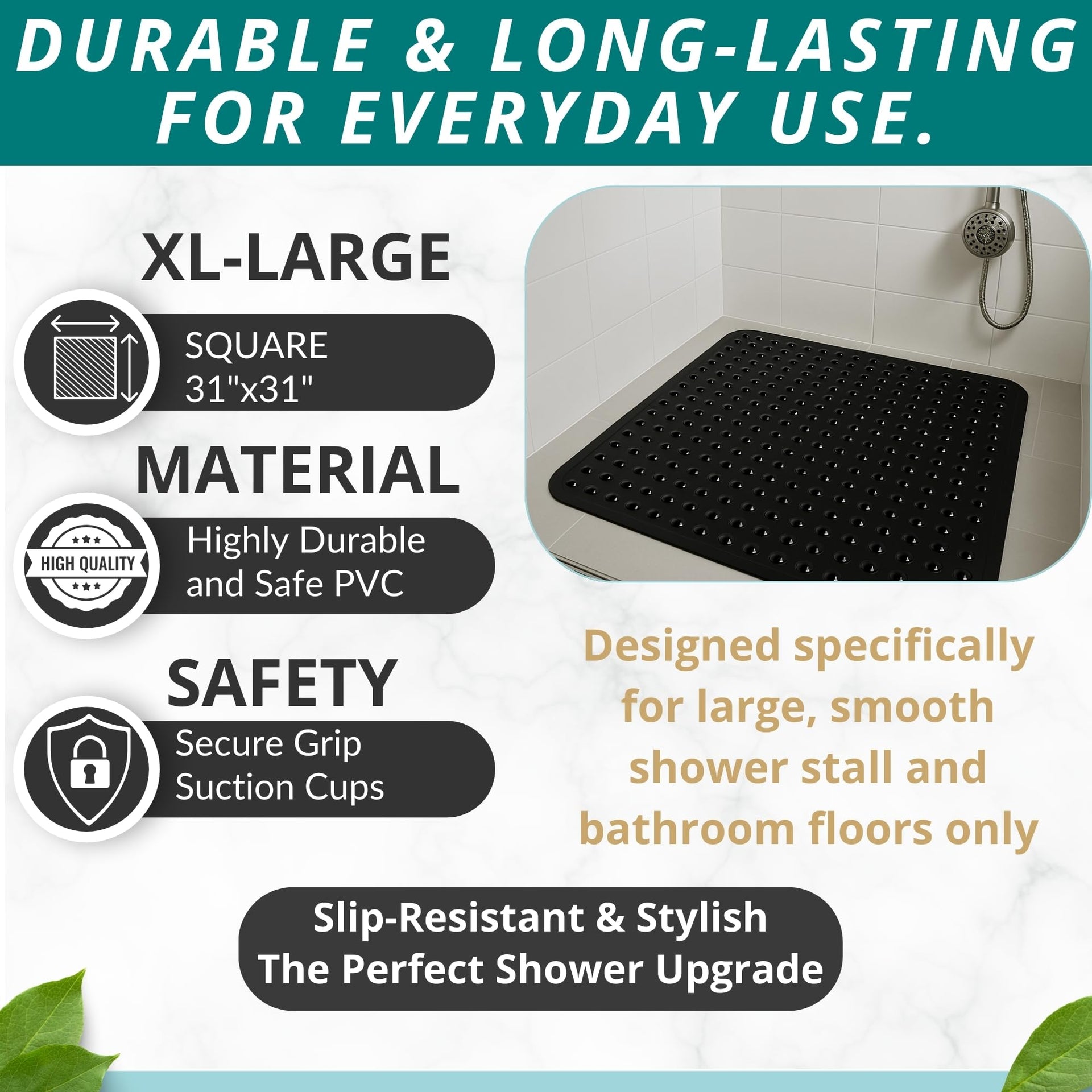 Extra Large Square Non Slip Shower Mat