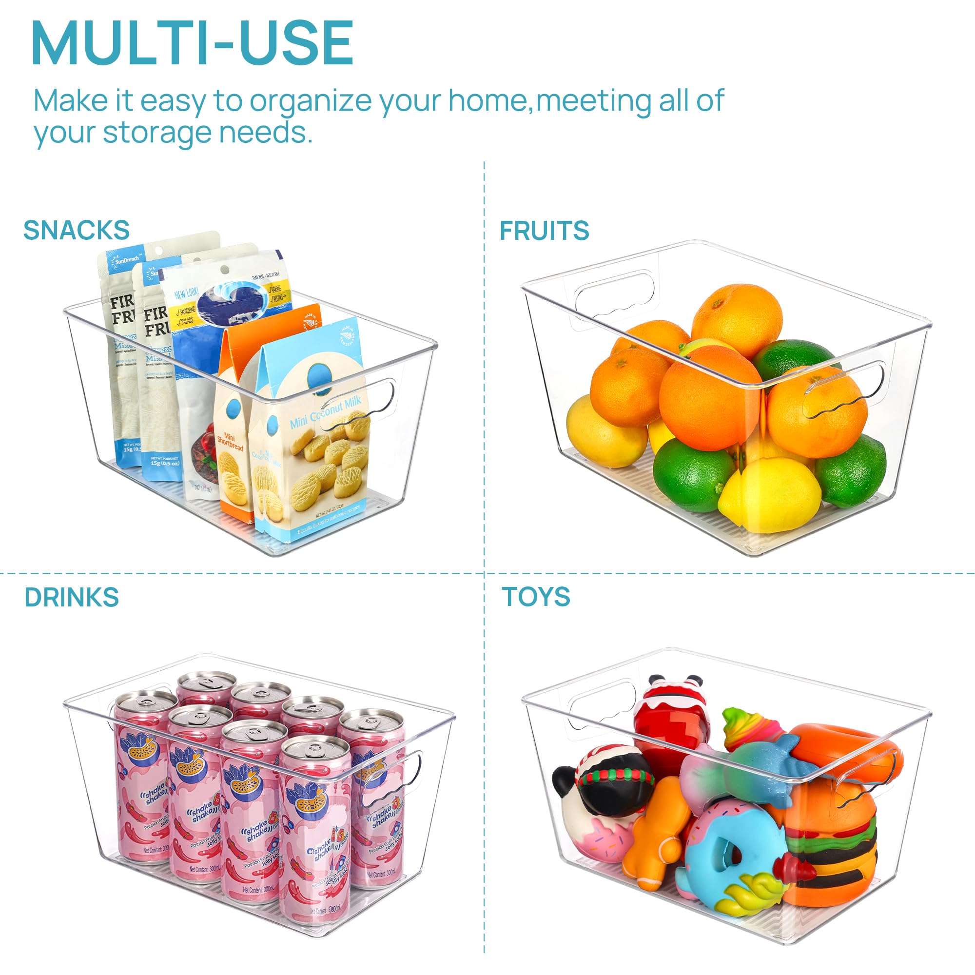 6 Pack Clear Storage Bins (6 Count)