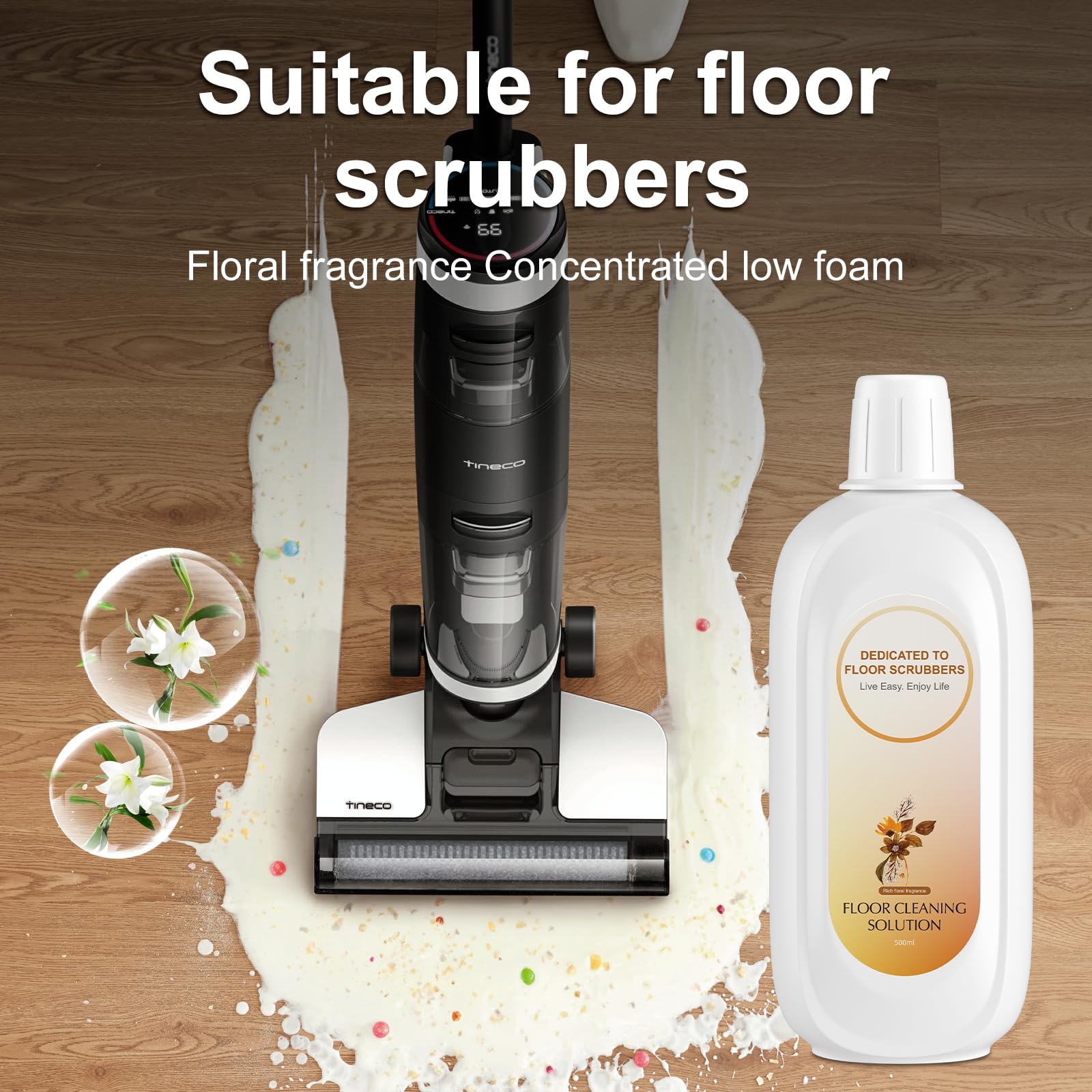 Floral Scent 17.63 oz Floor Cleaning Solution Compatible With Tineco (17.63 Fl Oz)