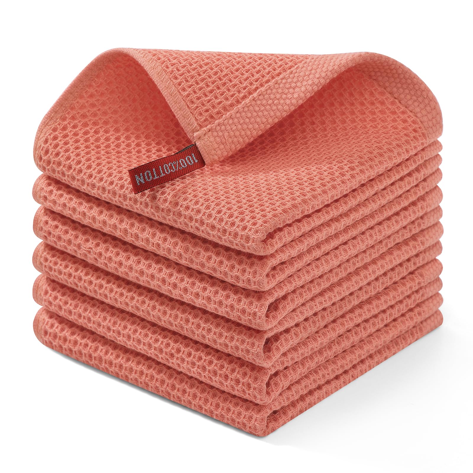 100% Cotton Waffle Weave Kitchen Dish Cloths 6 (6 Count)