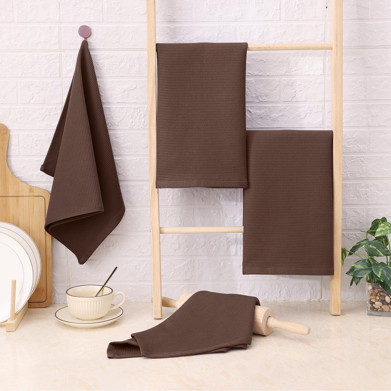 100% Cotton Waffle Weave Kitchen Towels (4 Count)