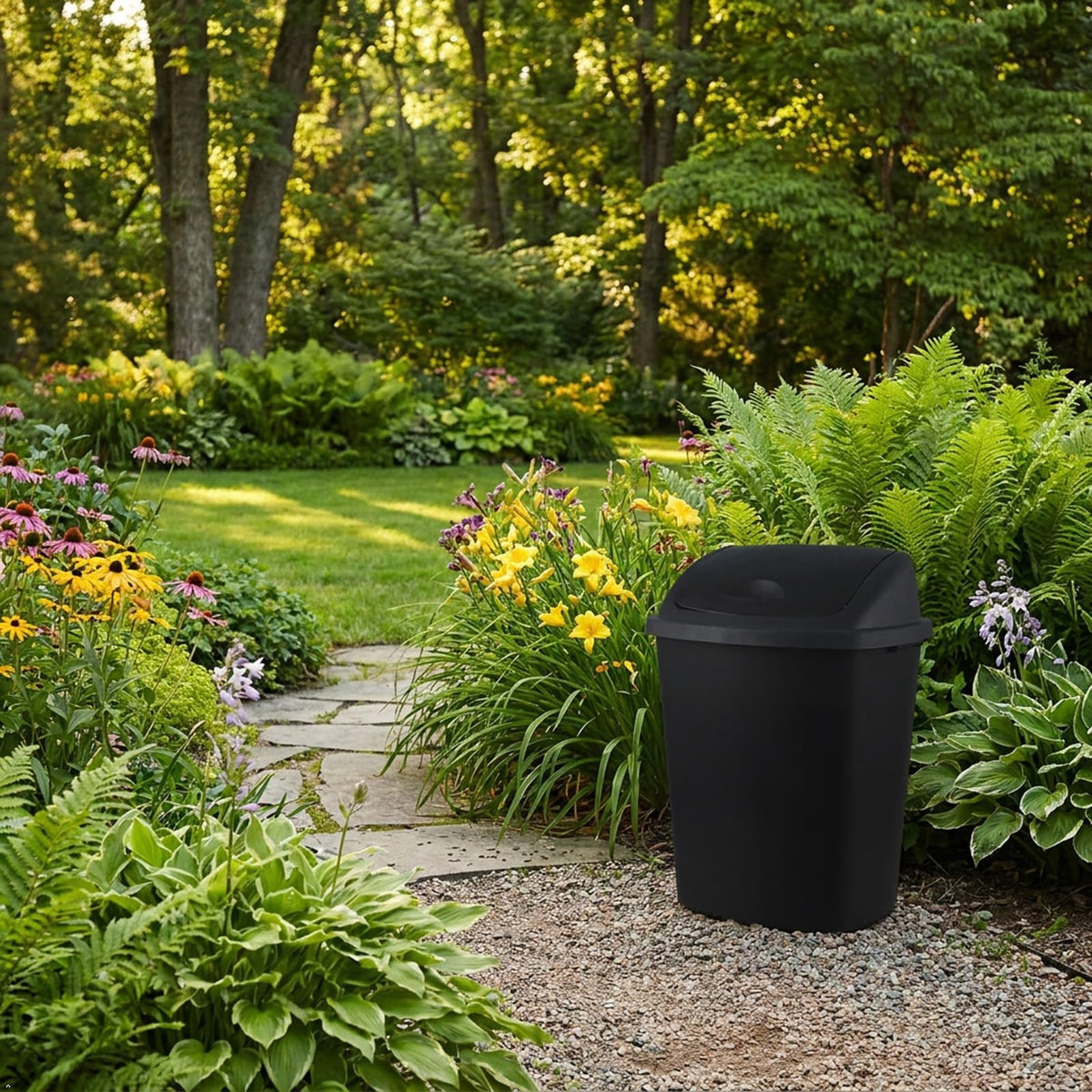 18 Gallon Large Swing Top Trash Can (4 Count)