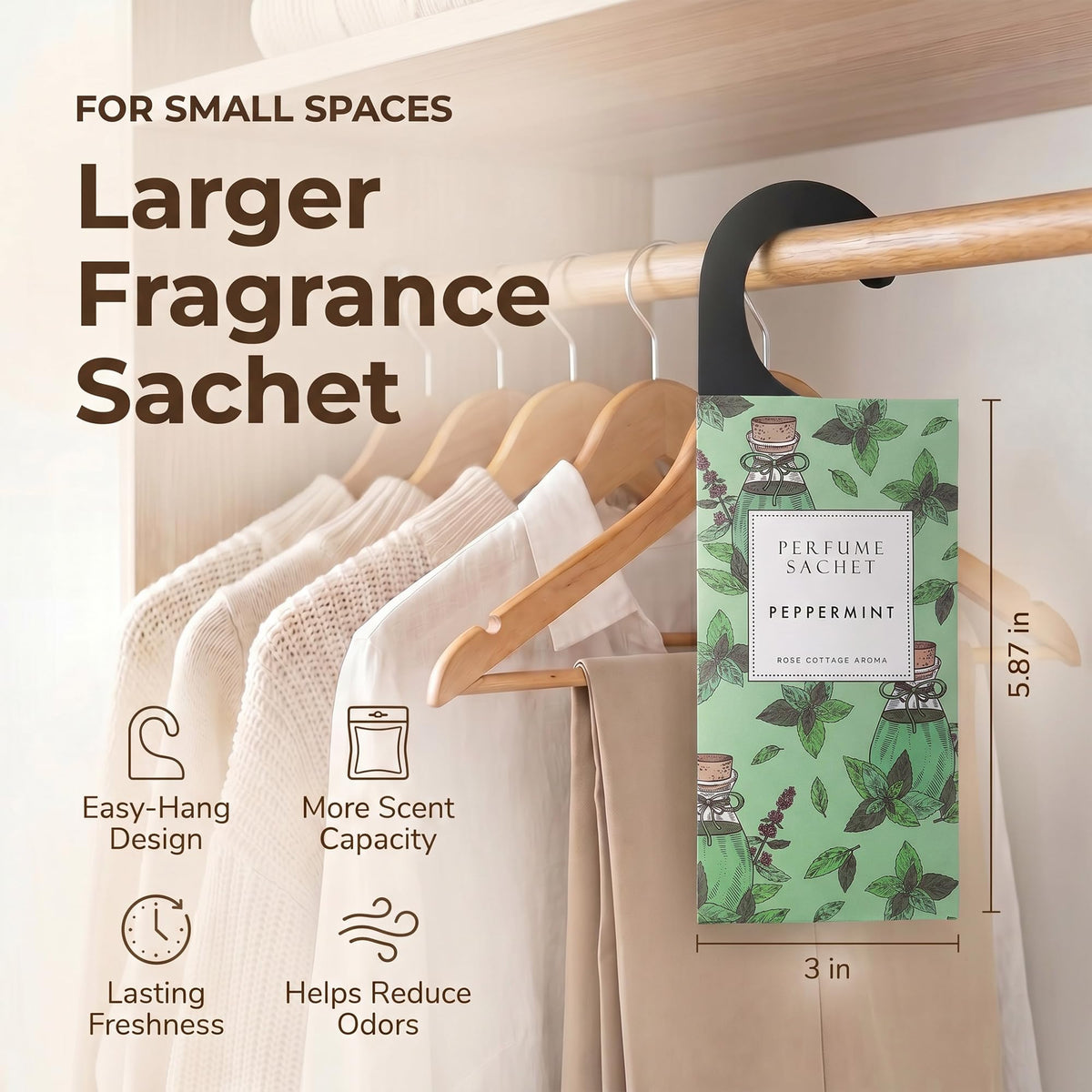 Large 12 Packs Peppermint Hanging Scented Sachets Long (12 Count)