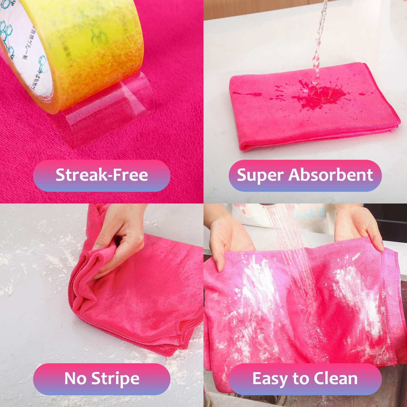 3 Pcs Extra Large Microfiber Cleaning Cloth 30" x 20" Washable Reusable Microfiber Towel Streak Free Lint Free Cloth for Cleaning Home Glass Office Window Bathrooms