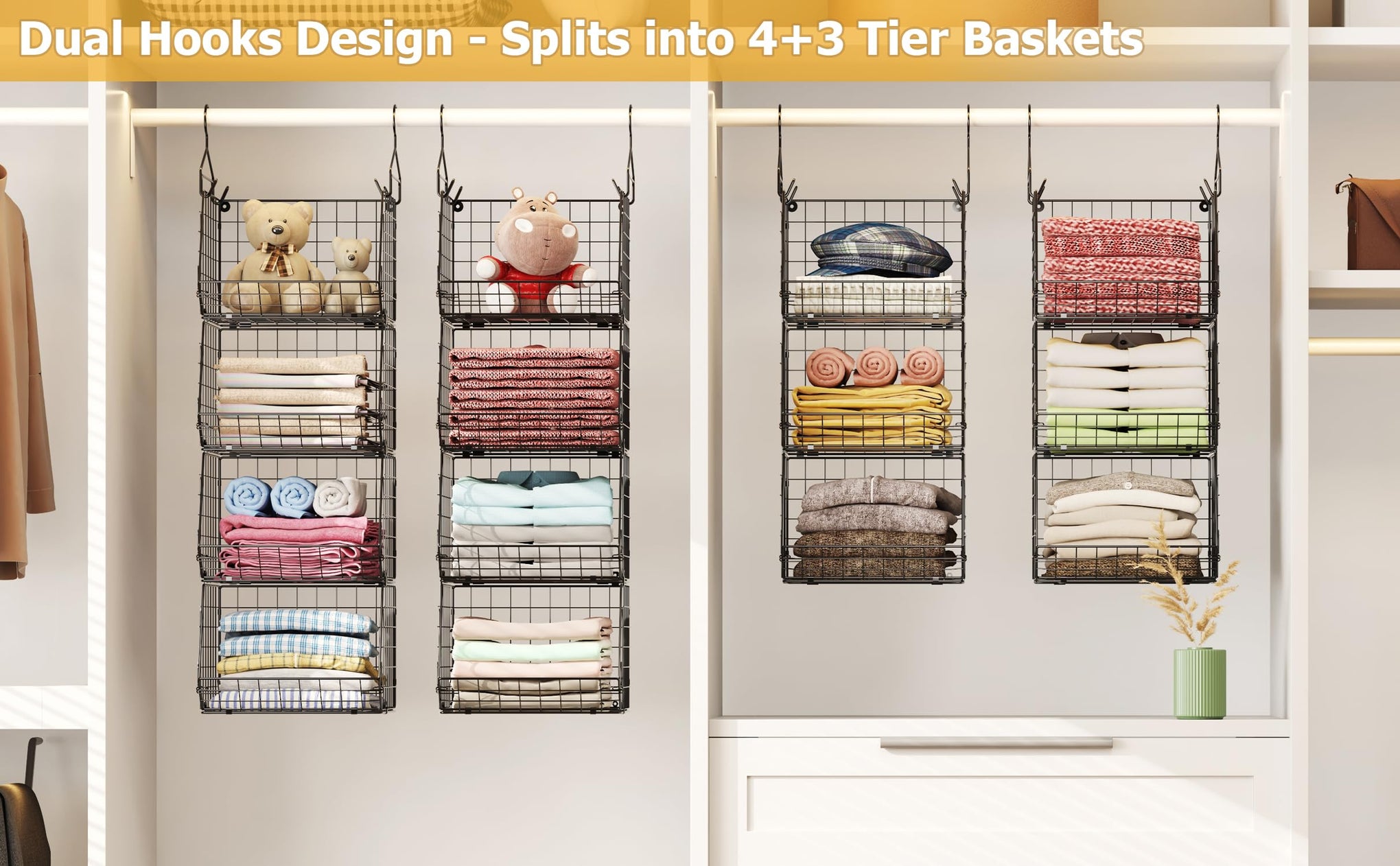 7 Tier Foldable Hanging Closet Organizer and Storage (7 Count)