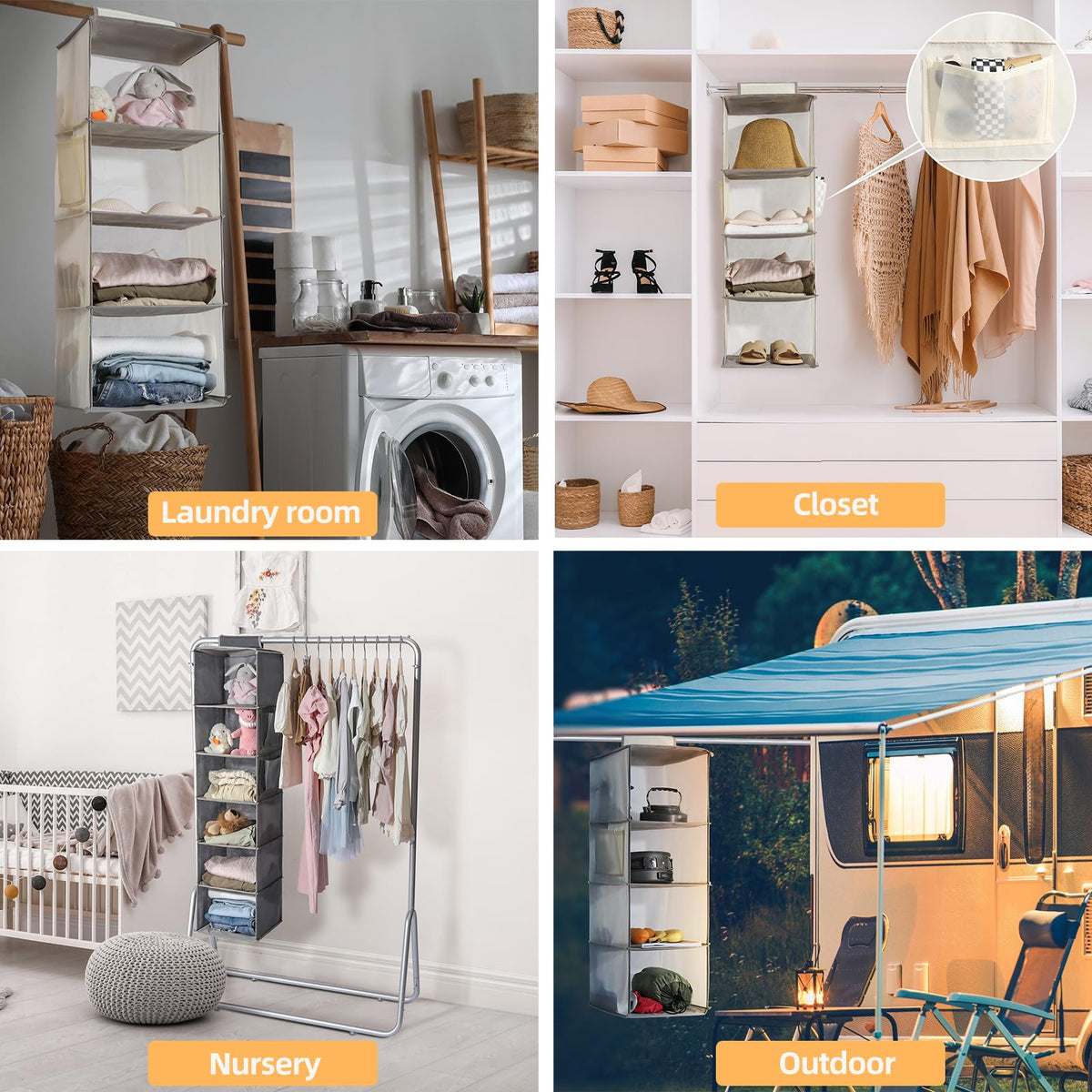 2 Packs Hanging Closet Organizer Storage (2 Count)