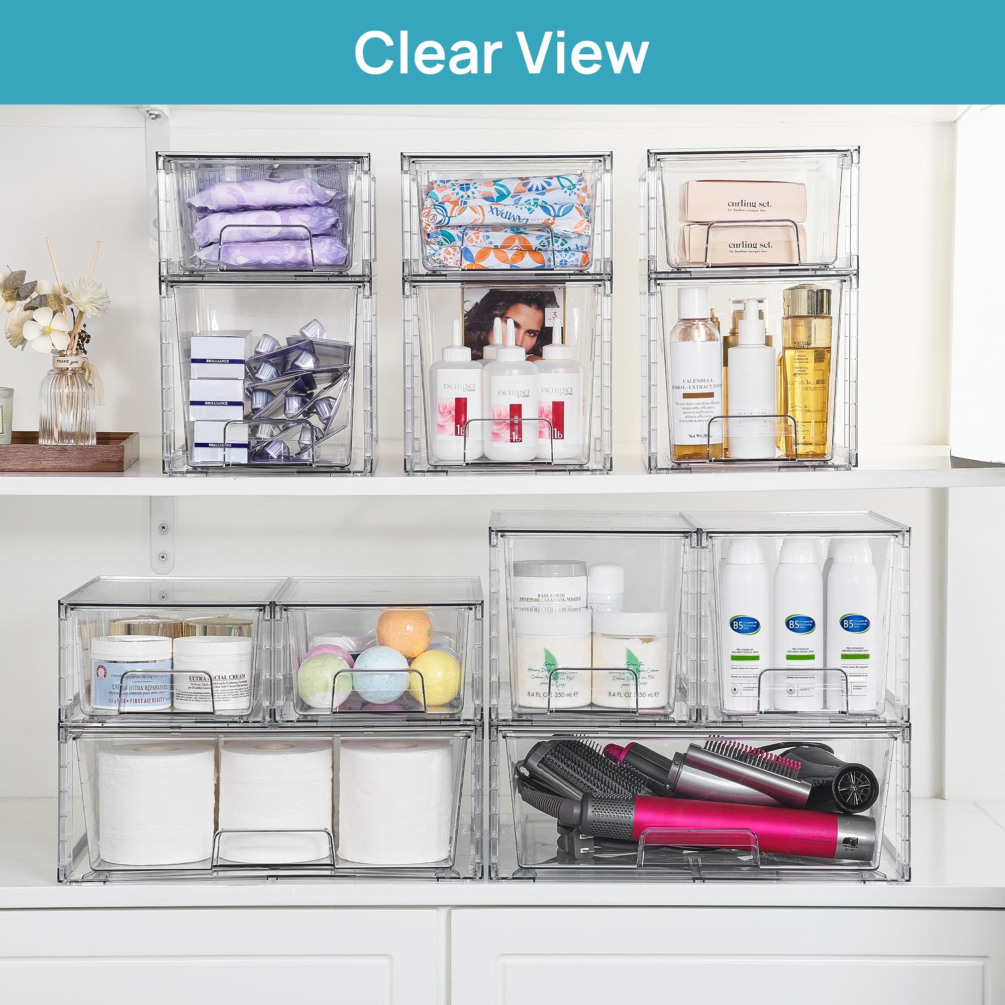 Clear Stackable Storage Drawers (7 Count)