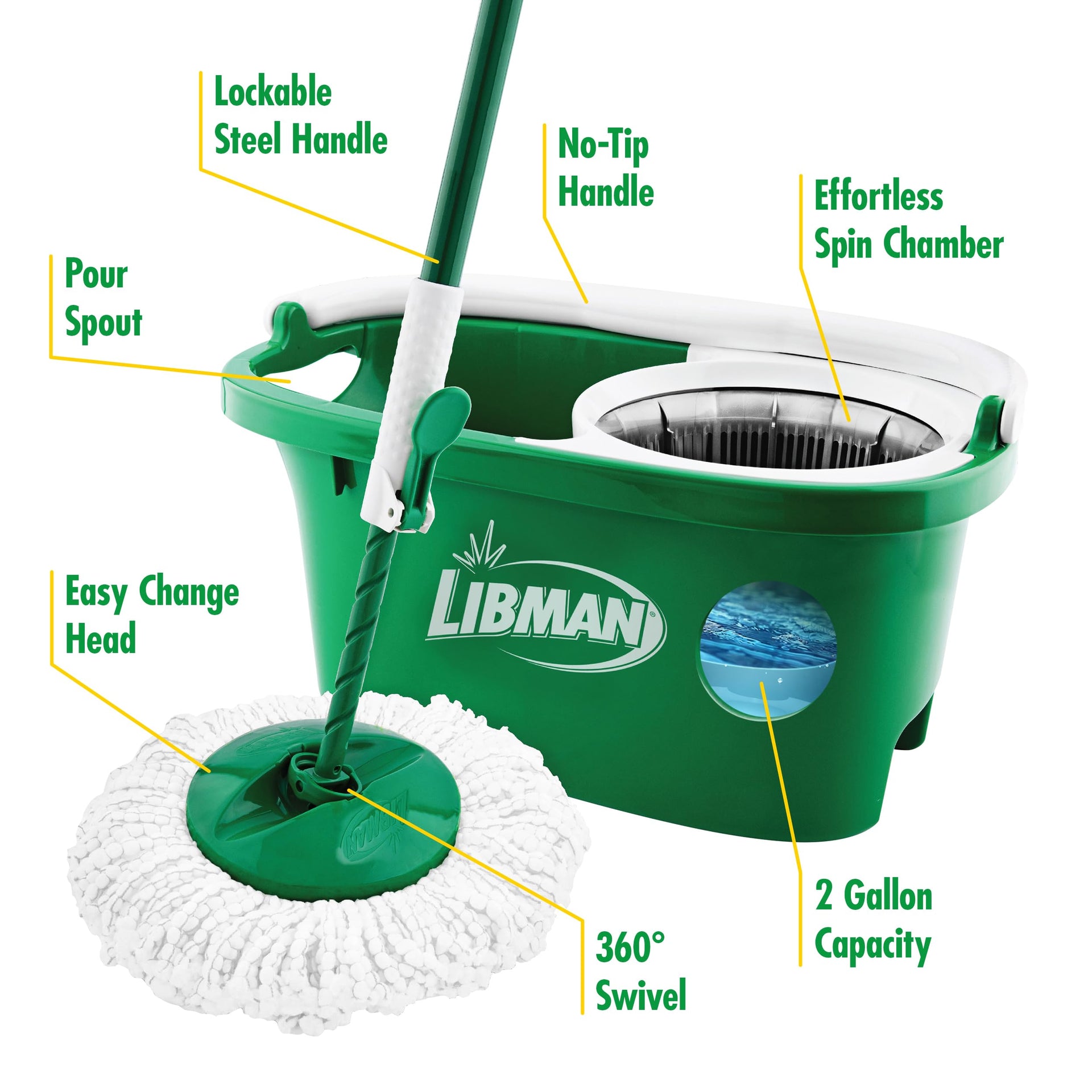 Libman Tornado Spin Mop System with Bucket & Wringer (2 Count)