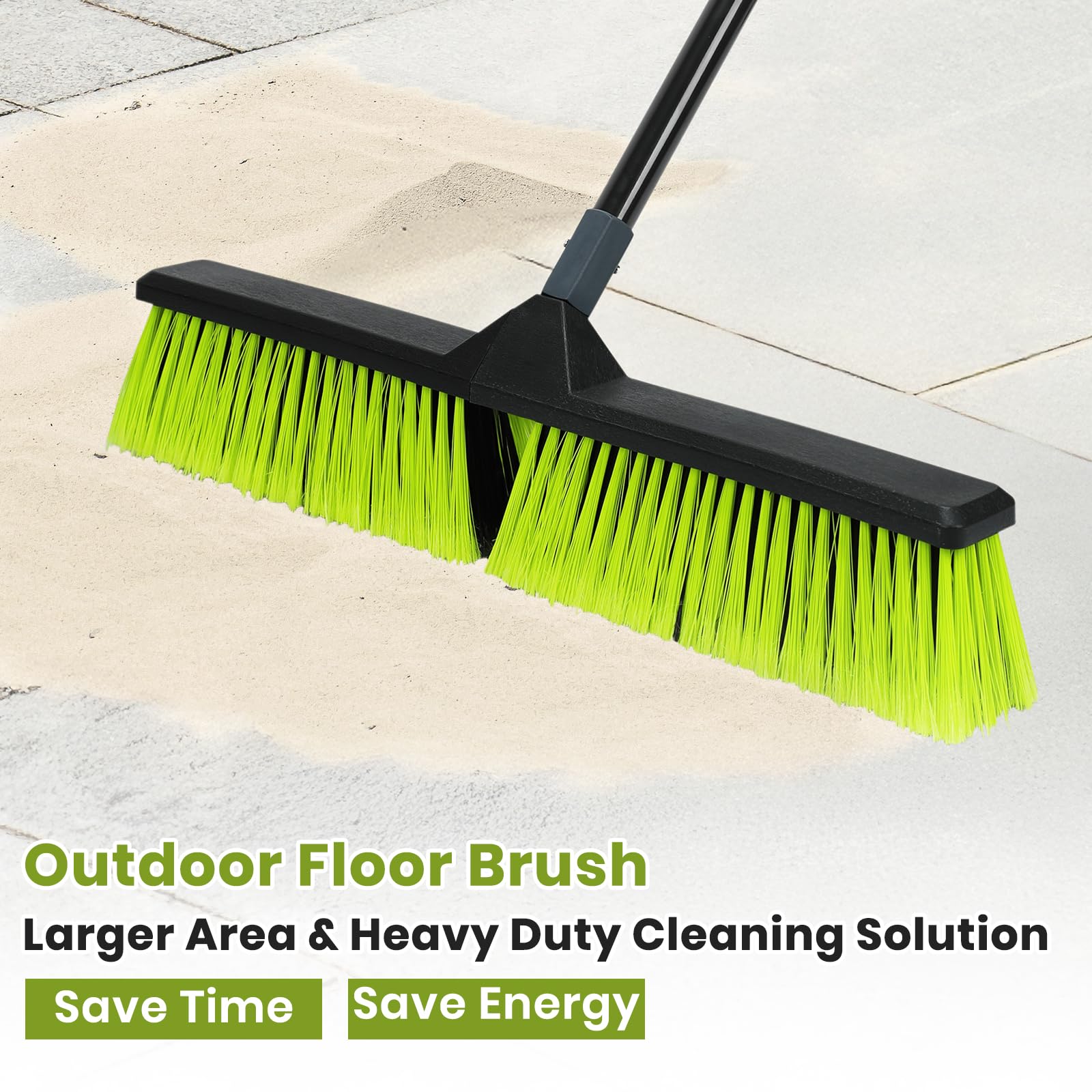 24 Inch Push Broom Outdoor with Stiff Bristle