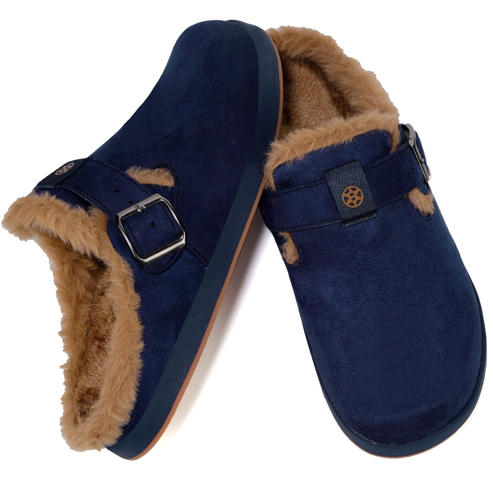 Fur Lined Clogs for Women Men Winter Slippers