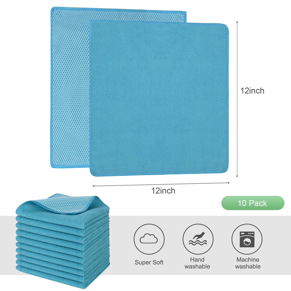 Dish Cloth for Washing Dishes Kitchen Washcloth Cleaning Cloth (10 Count)