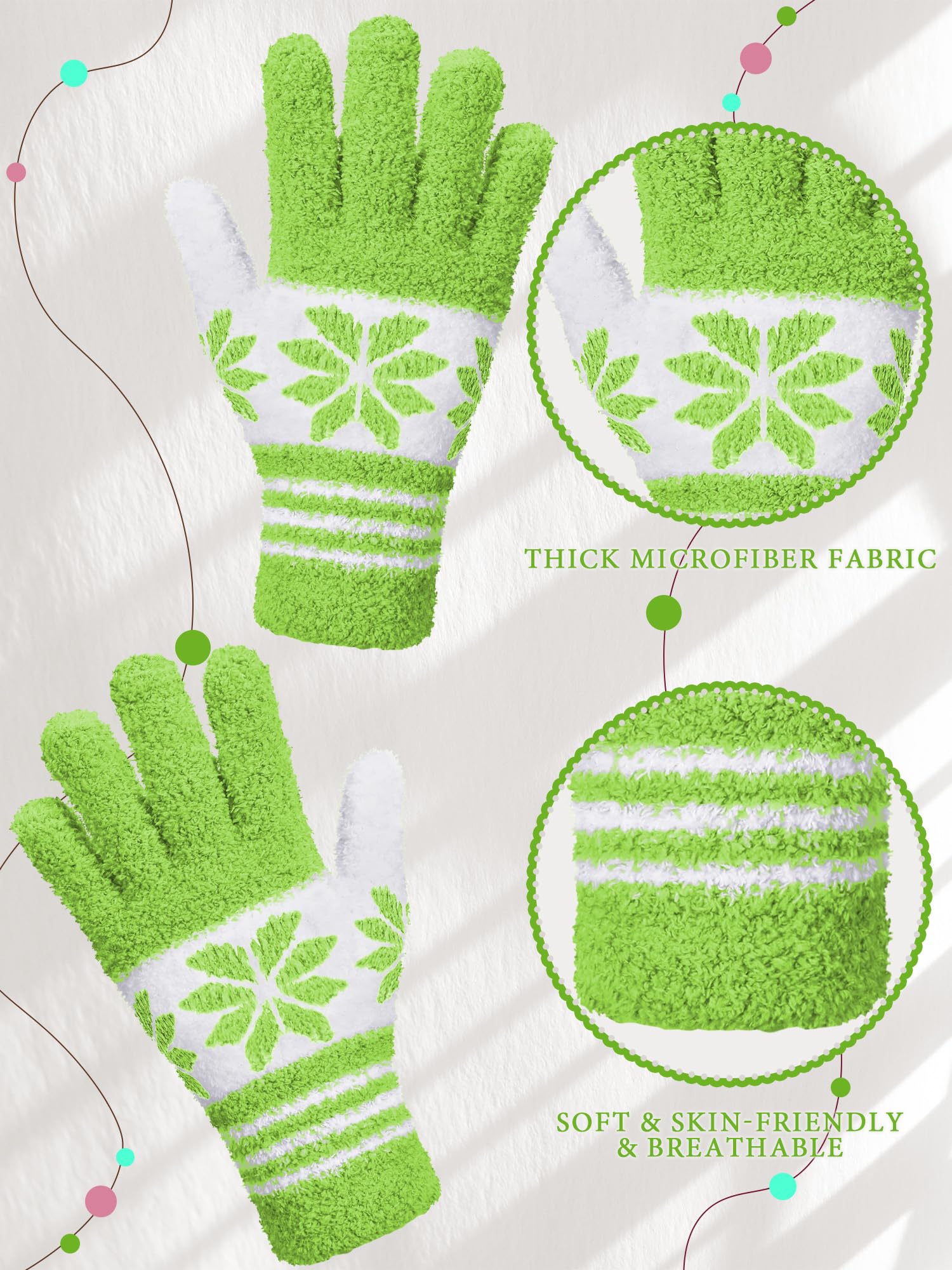 3 Pairs Microfiber Dusting Gloves for Plants Leaf (3 Count)