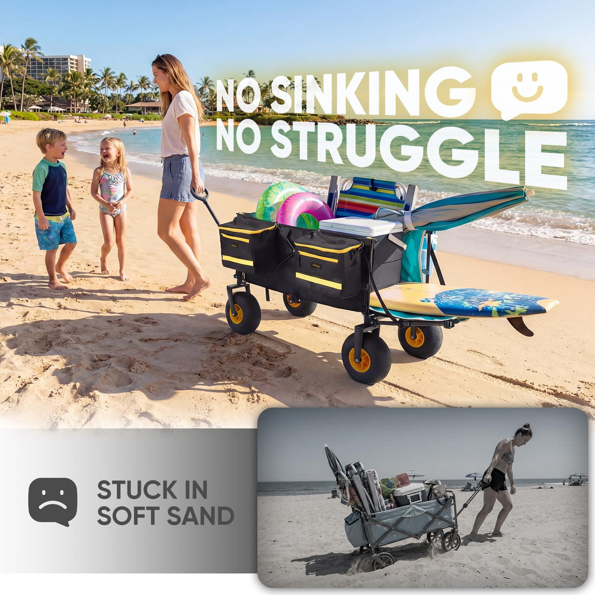 Heavy Duty Beach Wagon with 9" Big Sand
