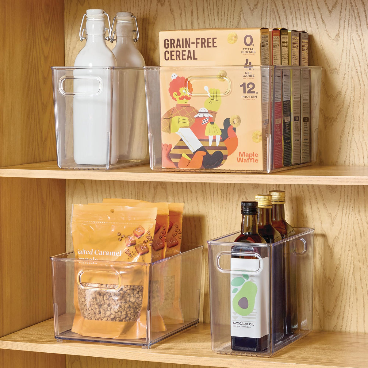 Tall Plastic Storage Bin with Handles for Fridge or Freezer (8 Count)