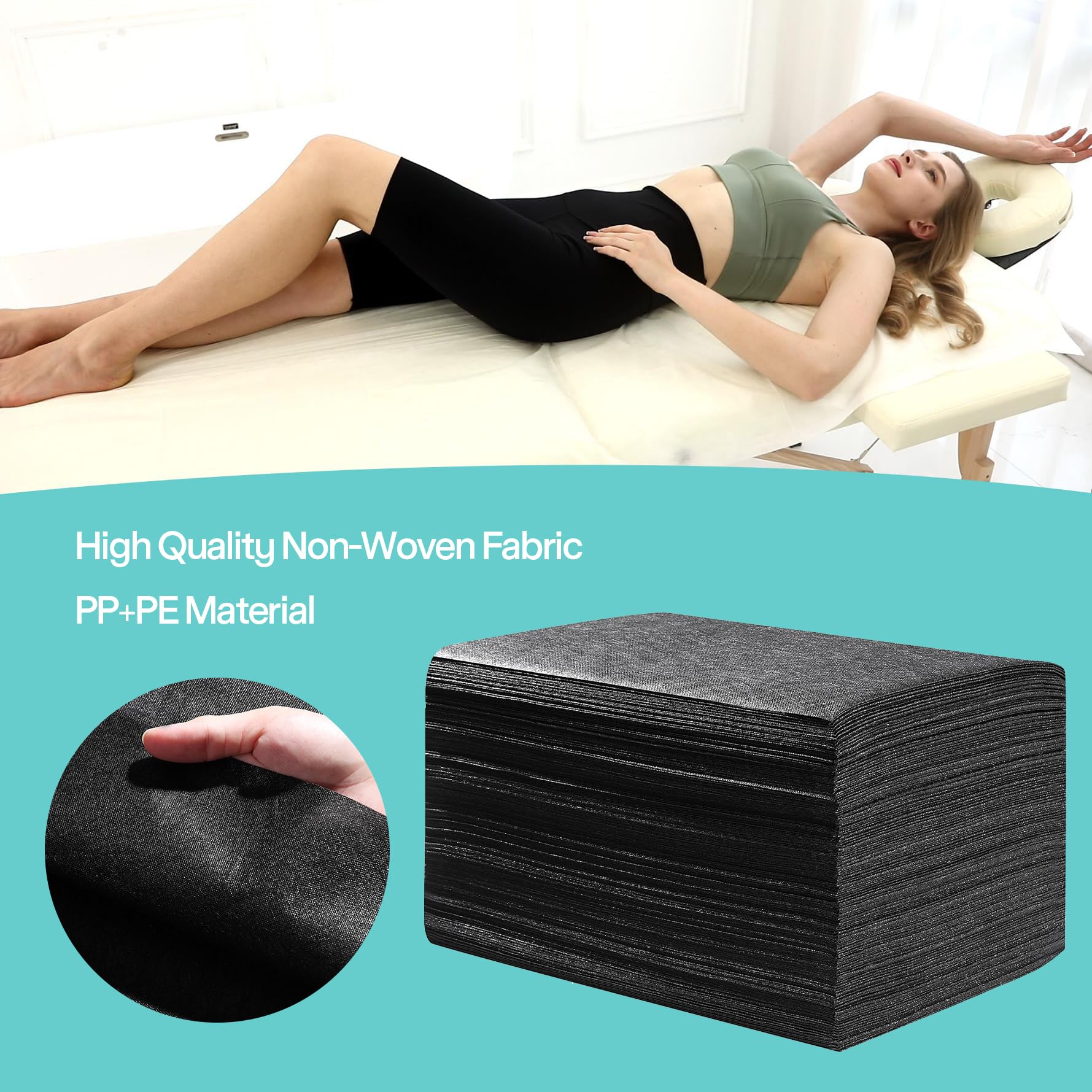 Disposable Bed Sheets for Massage Table 100 Pcs 31" x 71" Waterproof Massage Table Sheets Soft Non Woven Fabric SPA Massage Table Bed Cover Breathable for Beauty Tattoos Waxing Travel (100 Count)