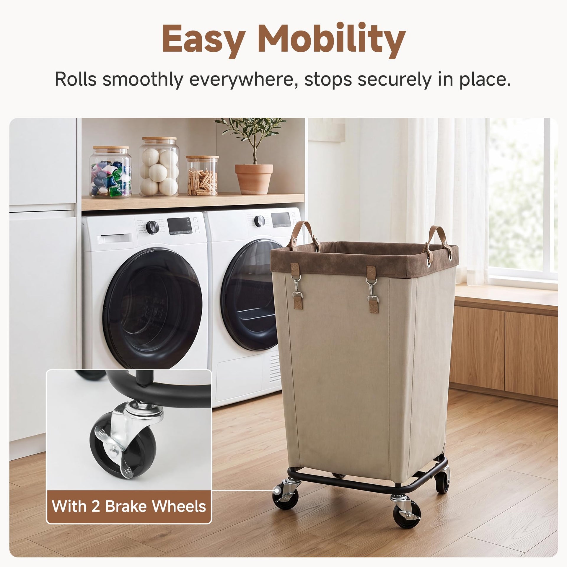 110L Laundry Basket with Wheels