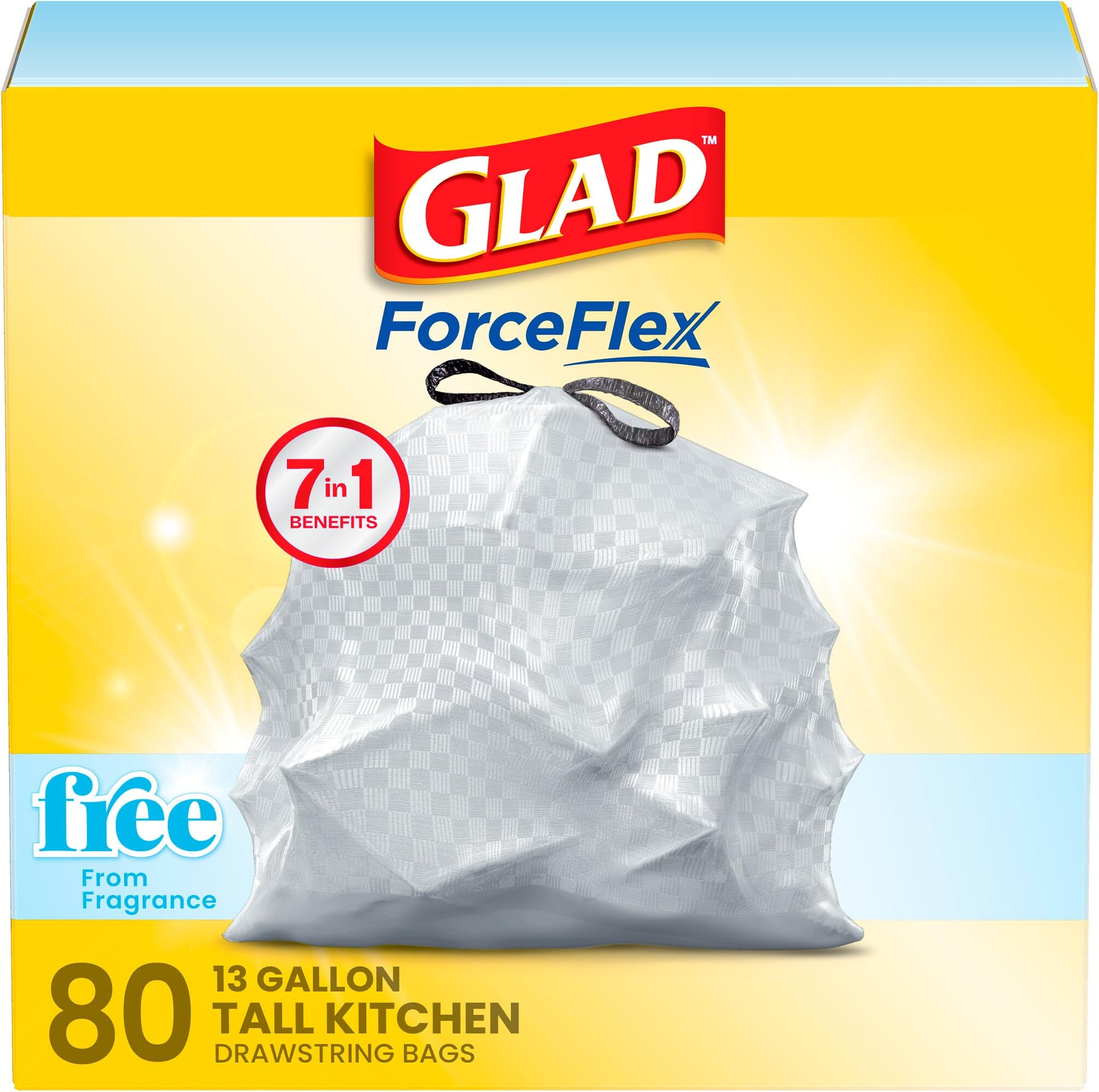 ForceFlex Tall Kitchen Drawstring Trash Bags (80 Count)