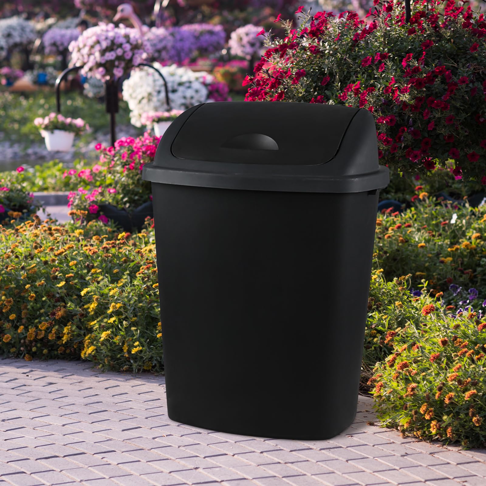 18 Gallon Tall Trash Can with Swing Lid (4 Count)