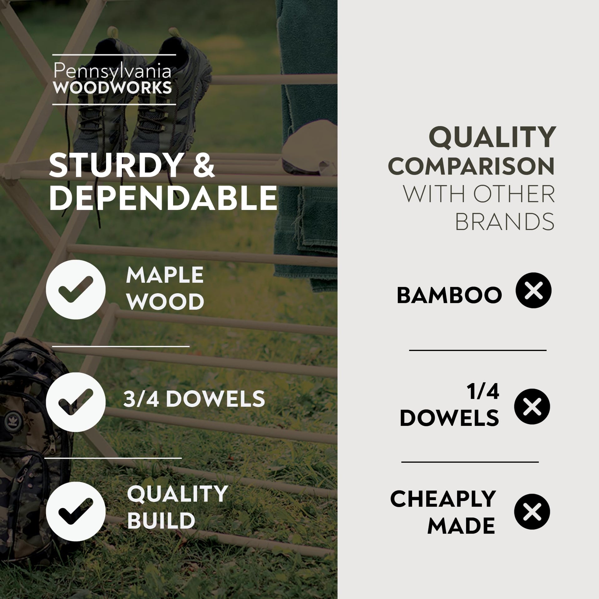 Premium American Maple Clothes Drying Rack