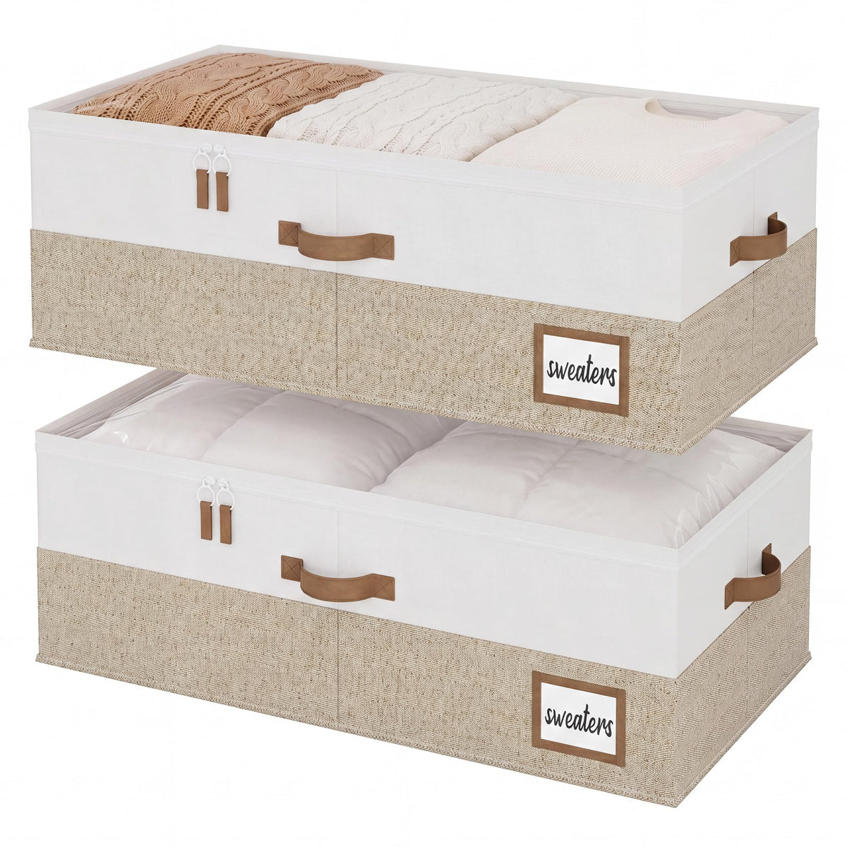 10 Inch Tall Under Bed Storage Containers with Clear Lid (2 Count)