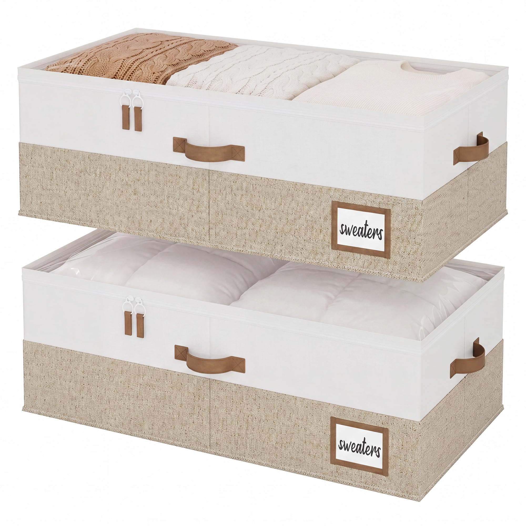 10 Inch Tall Under Bed Storage Containers with Clear Lid (2 Count)