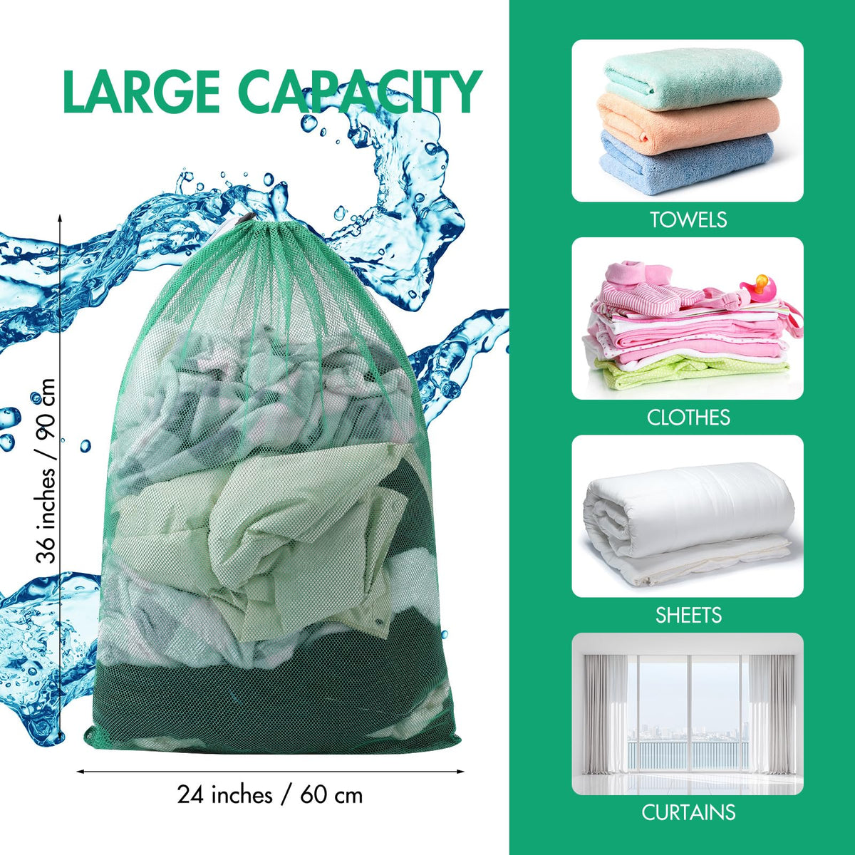 30 Pack Large Mesh Laundry Bags (30 Count)