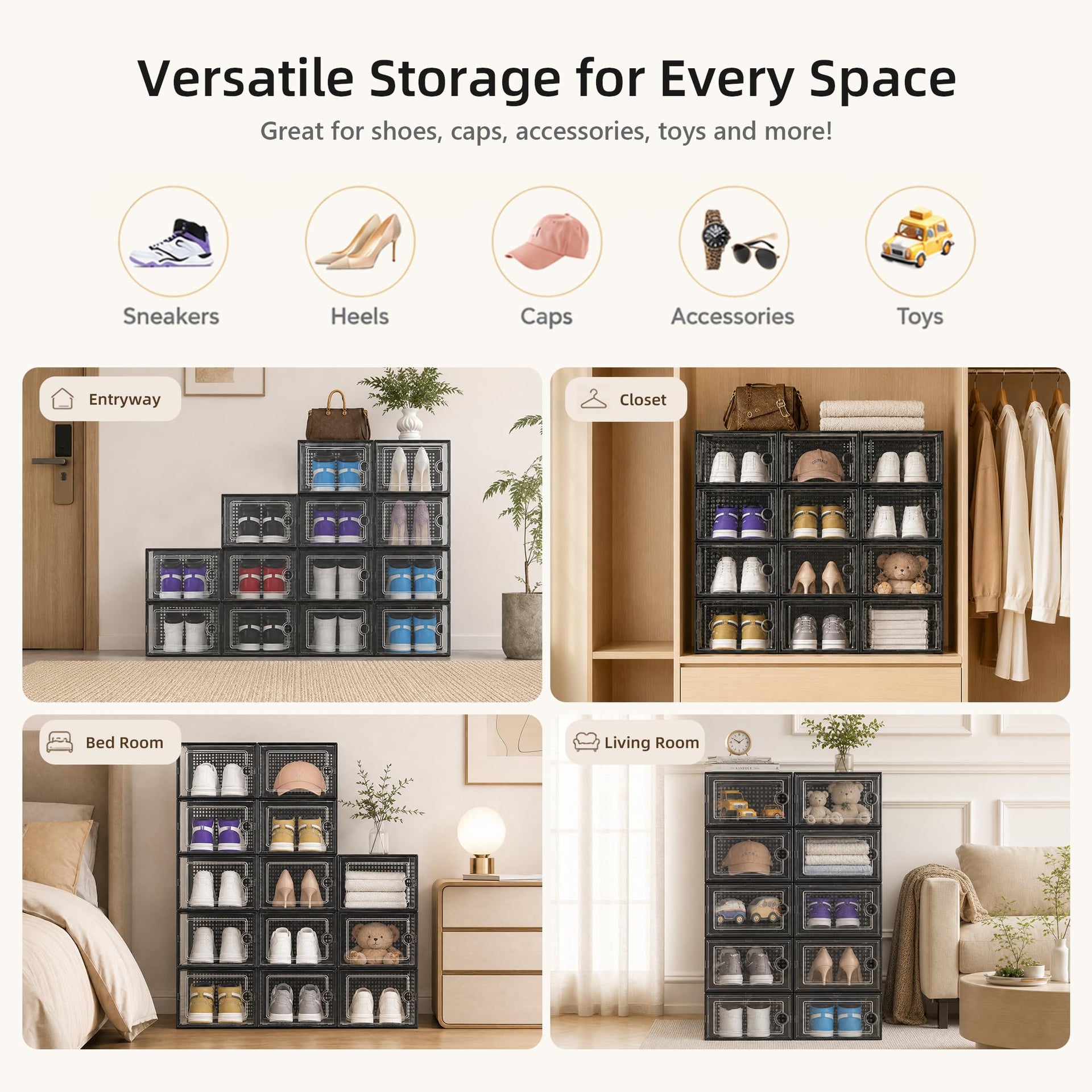 X Large Shoe Storage Boxes 12 Pack (12 Count)