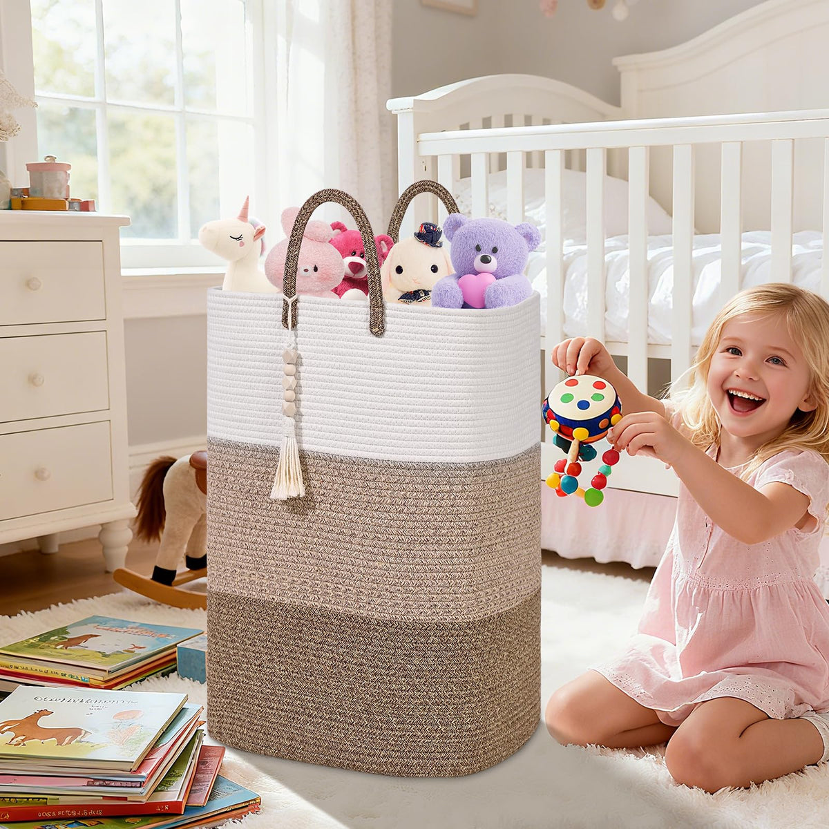 Woven Laundry Basket for Clothes (33.814 Fl Oz)