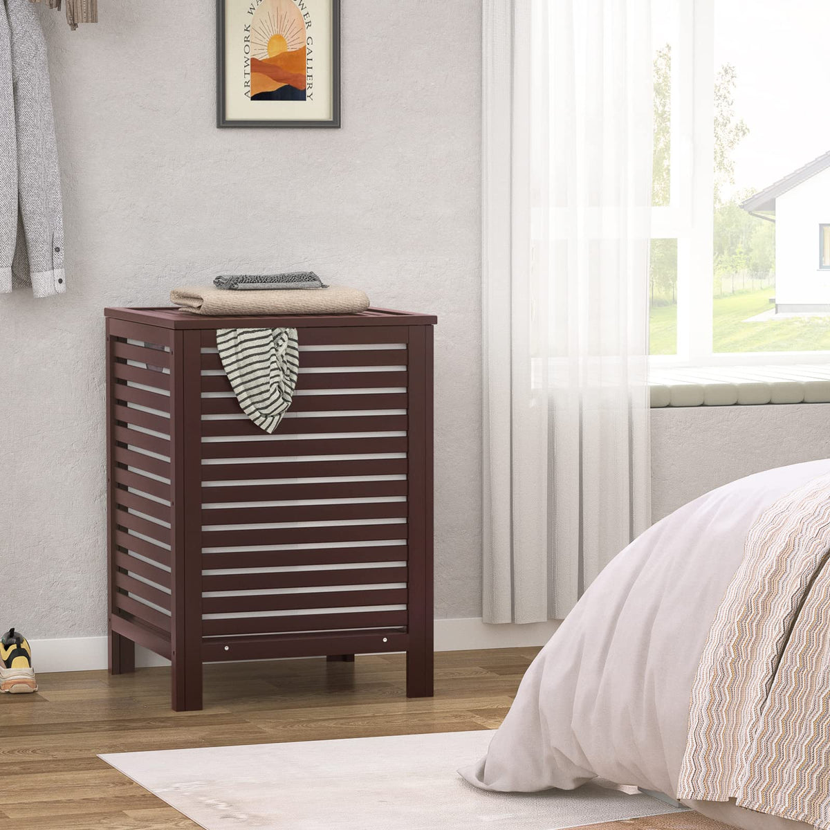 Bamboo Laundry Hamper with Lid
