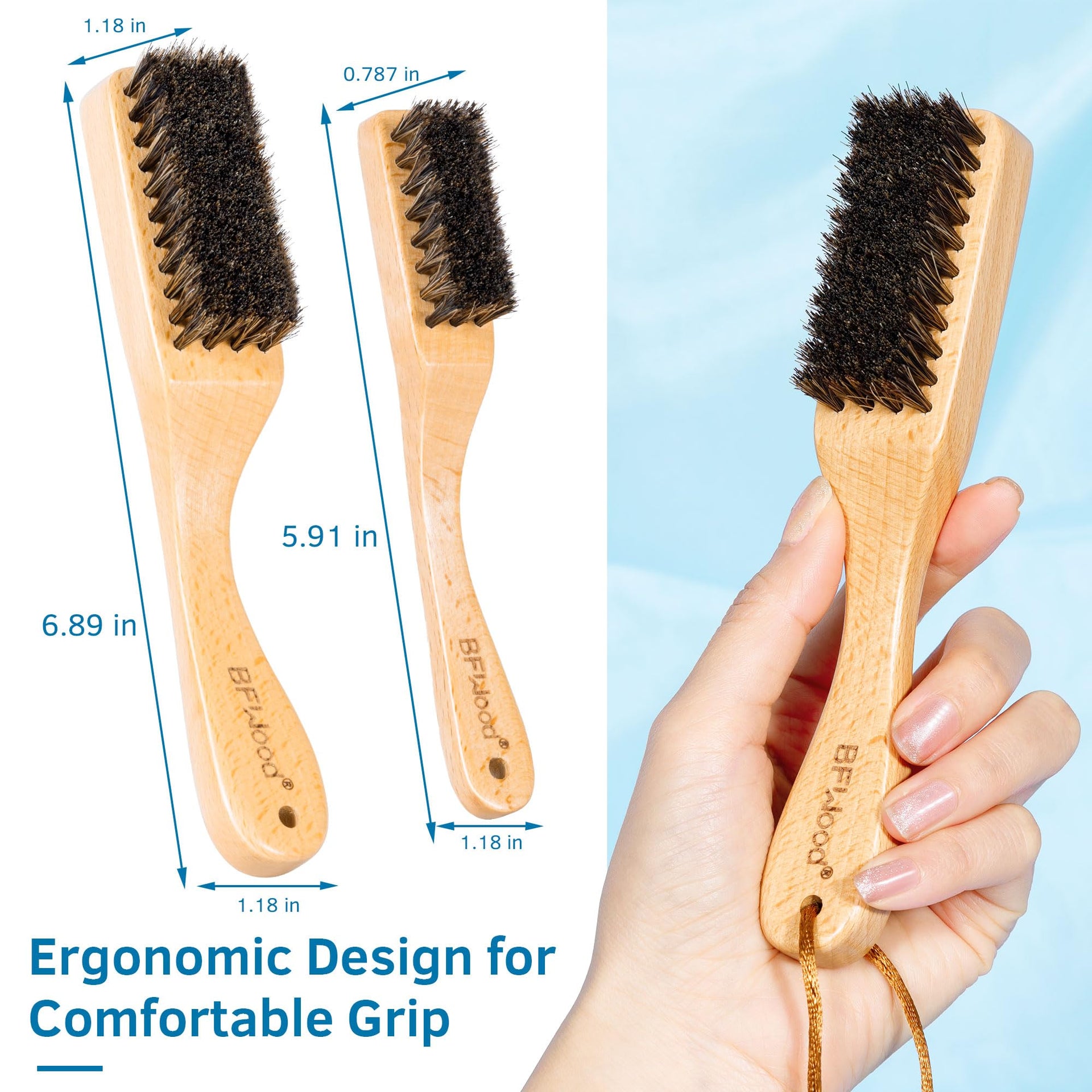 Horsehair Silver Brush (2 Count)