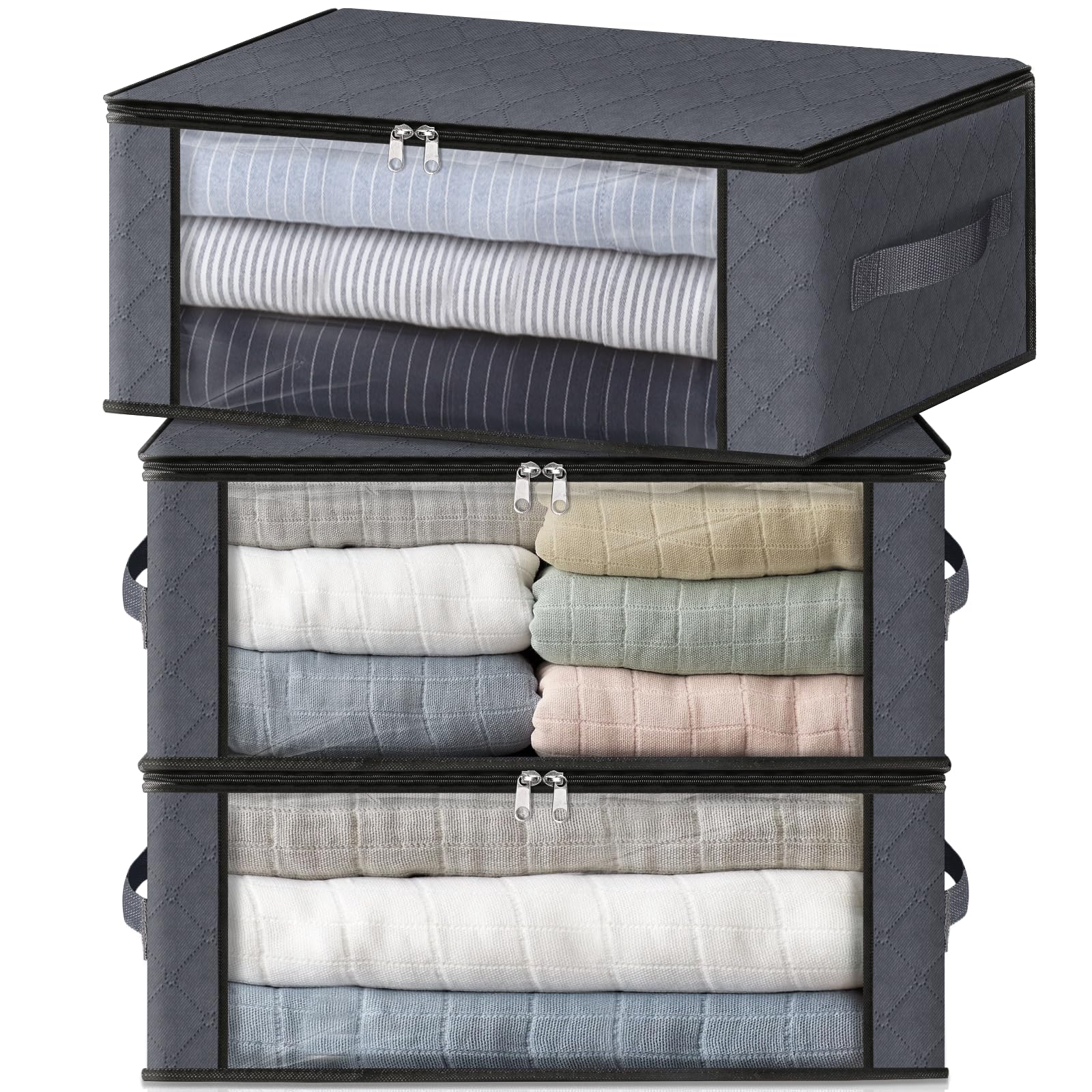 3 Pack Clothes Organizer Storage Bags (3 Count)