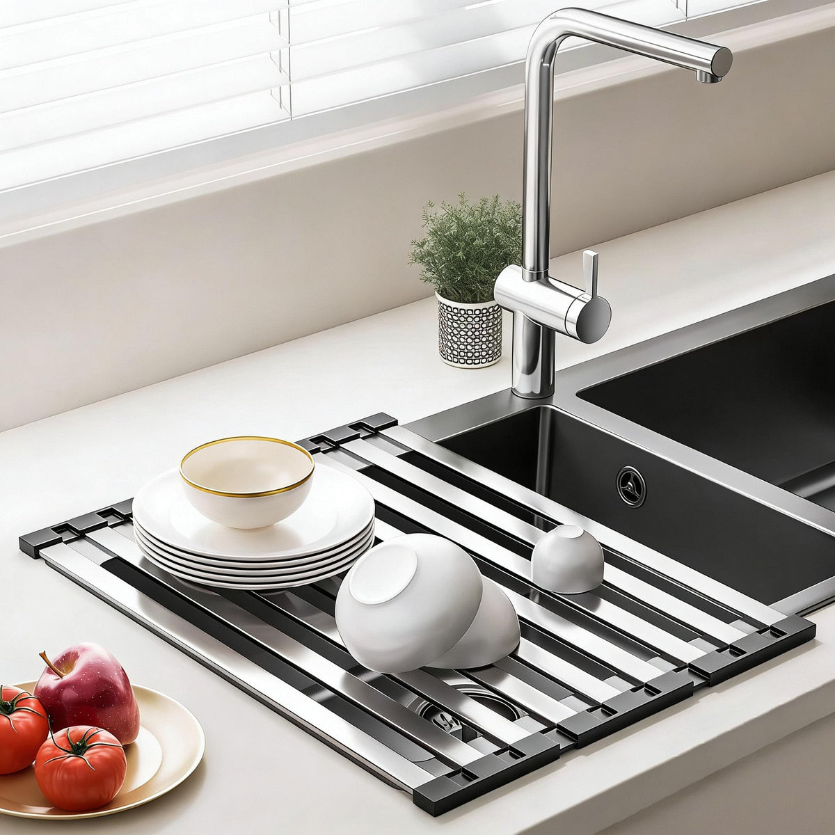 Over the Sink Kitchen Dish Drying Rack Organizer